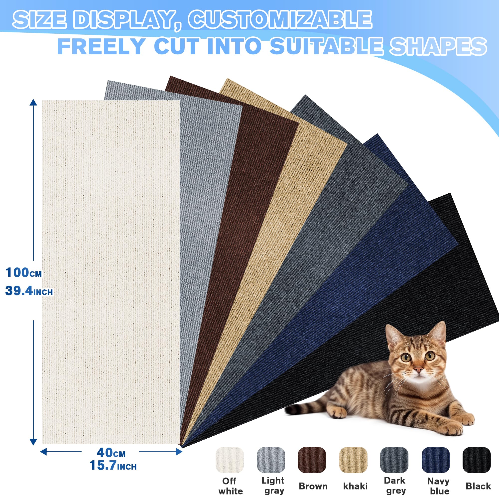 Cat Scratch Guards For Furniture 2Pack,39.3''X15.7'' Cat Scratch Mat Self-Adhesive Carpet Mat For Cat Tree,Cat Wall Shelves Cat