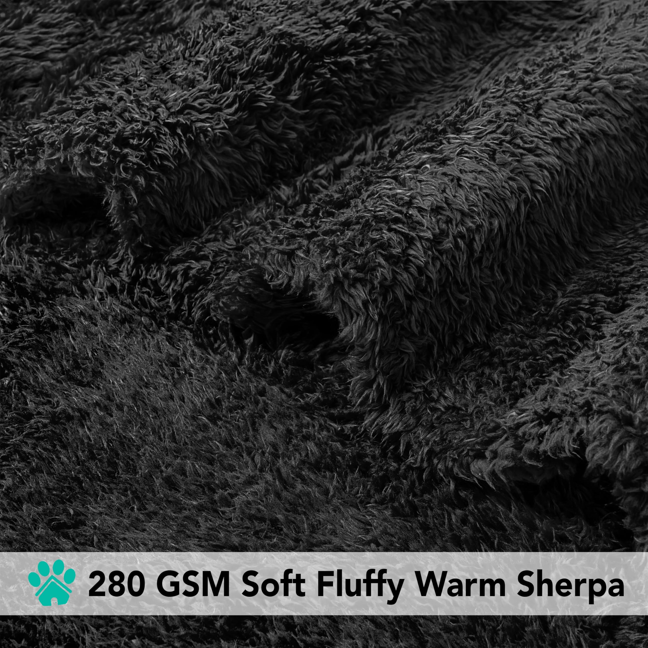 PetAmi Dog Blanket for Small Medium Dogs Black, Fluffy Soft Puppy Blanket, Sherpa Fleece Cat Blanket for Kitten Doggie, Calming