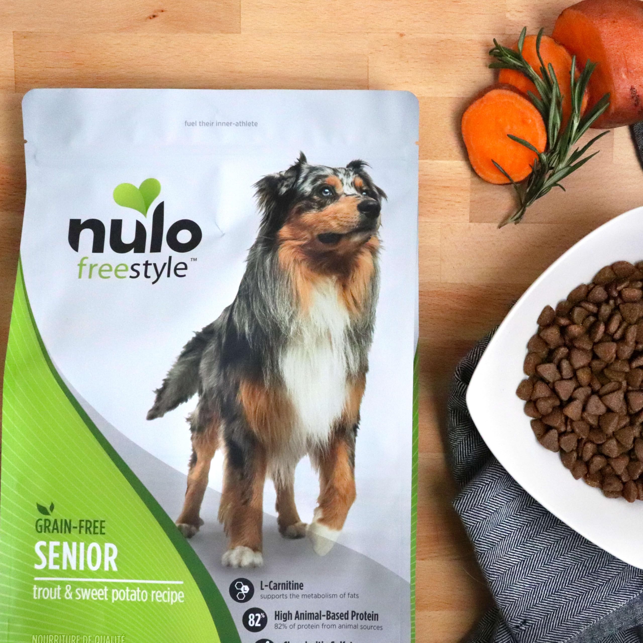 Nulo Freestyle All Breed Senior Dry Dog Food, Premium Grain-Free Dog Kibble with Healthy Digestive Aid BC30 Probiotic and Chondr