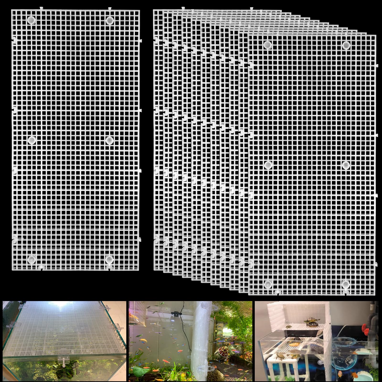 Weramics Plastic Egg Crate Grip Panel Fish Tank Divider Aquarium Divider Filter Bottom Fish Tank Isolation Board Egg Crate Tray 