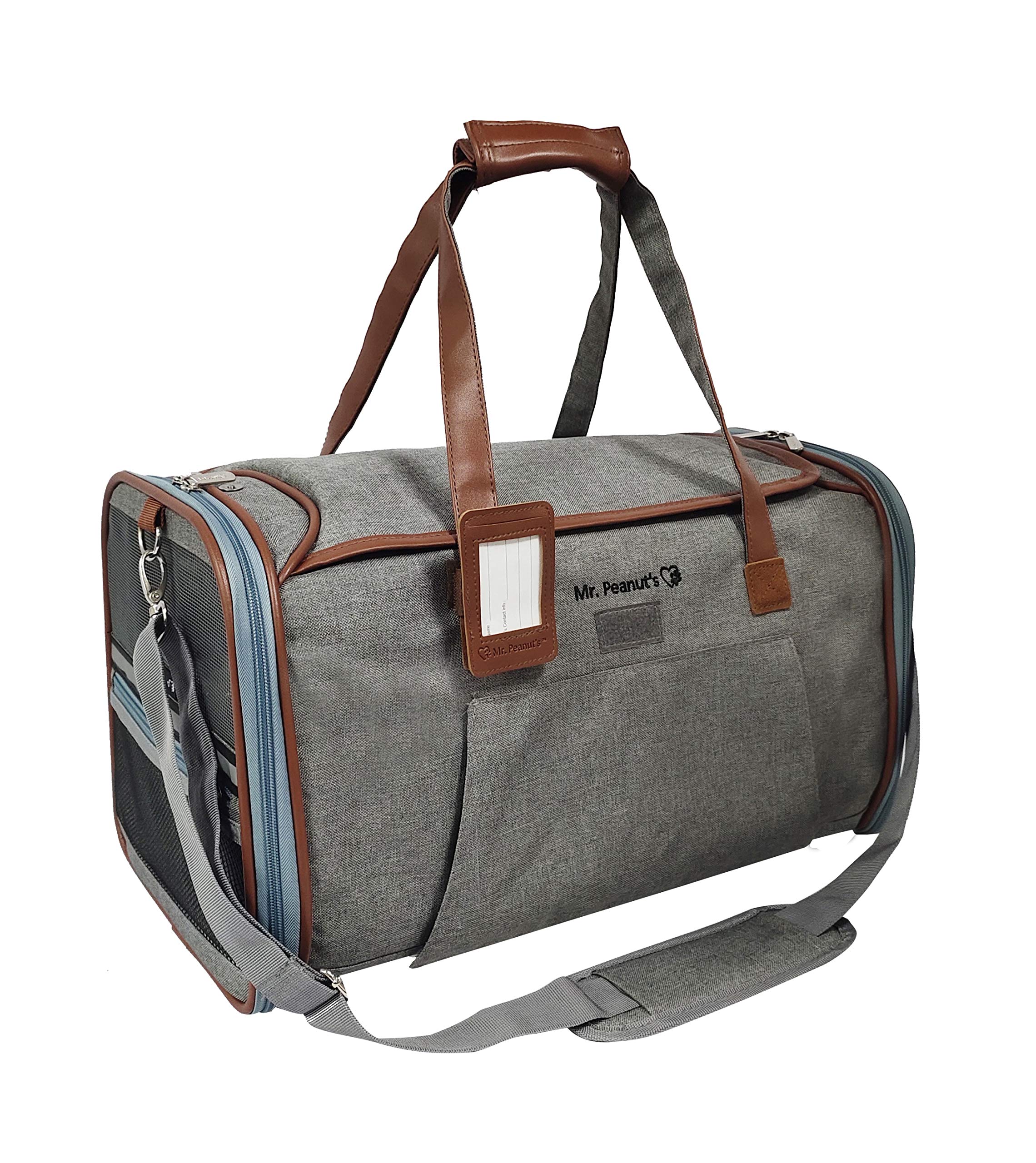 Mr. Peanut'S Gold Series Big Apple Xl Expandable Airline Approved Soft Sided Pet Carrier, Premium Brand Self Locking Zippers, Pl