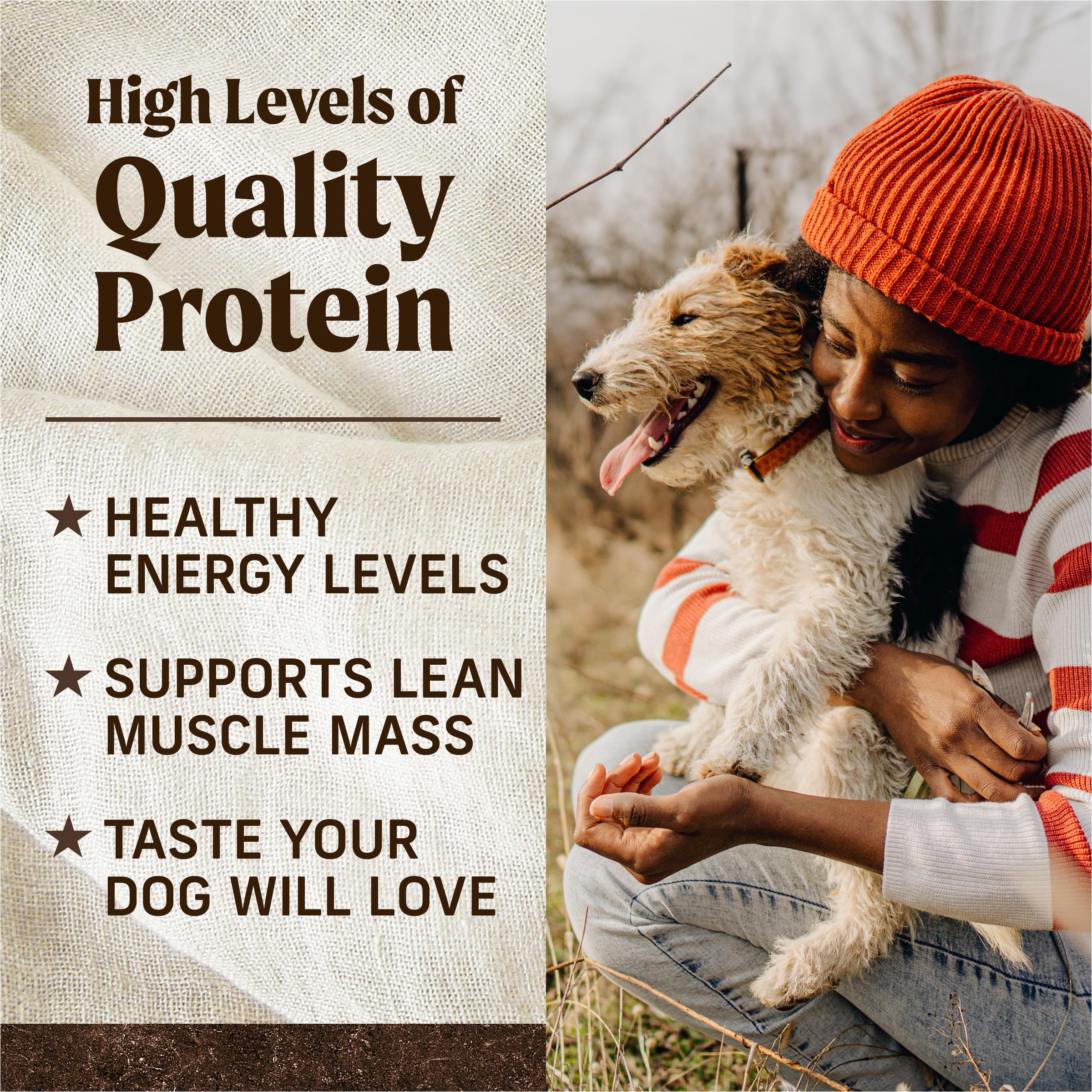 Merrick Premium Grain Free Dry Adult Dog Food, Wholesome And Natural Kibble With Beef, Bison And Sweet Potato - 22.0 lb. Bag
