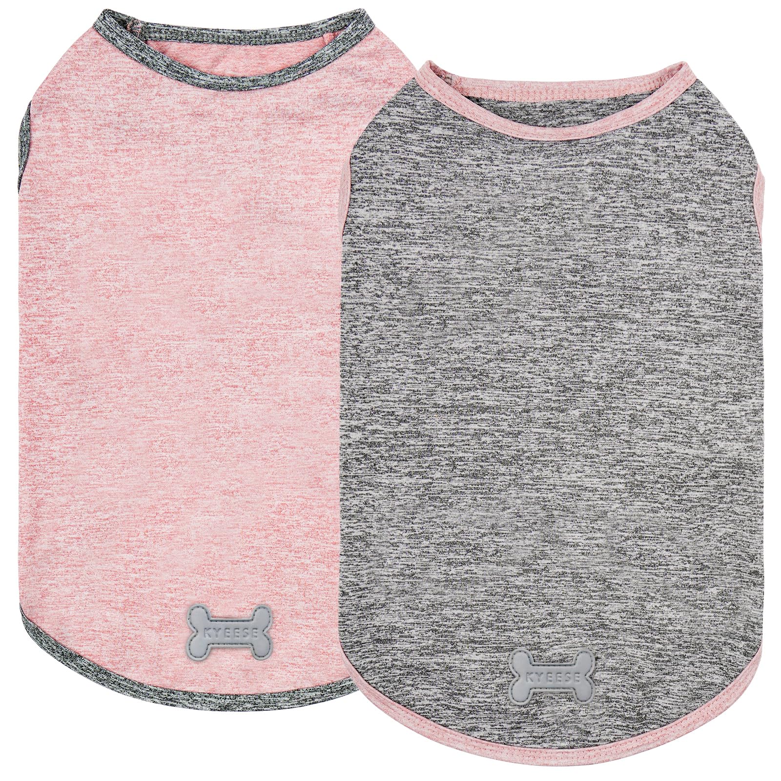 Kyeese 2Pack Dog Shirts Soft Tank Top Small Dog Shirt With Reflective Label Quick Dry Stretchy Sleeveless Vest Sun Protection Li