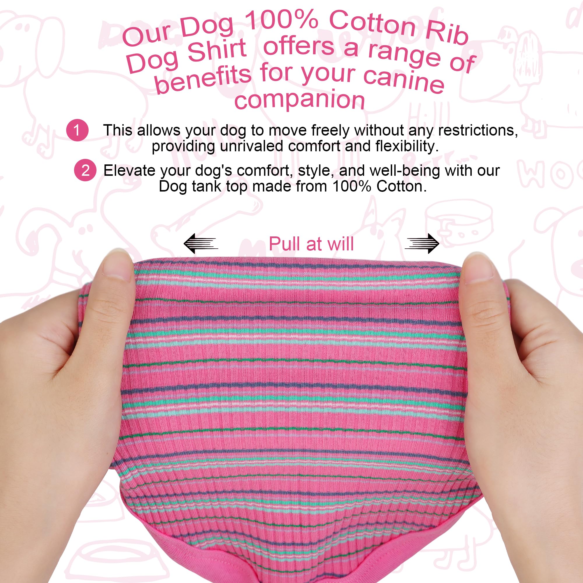 Elevate Your Pet'S Comfort And Fashion: Premium 100% Cotton Rib Dog Shirt Vest For Small Breeds Like Chihuahuas, Yorkies, And Pu