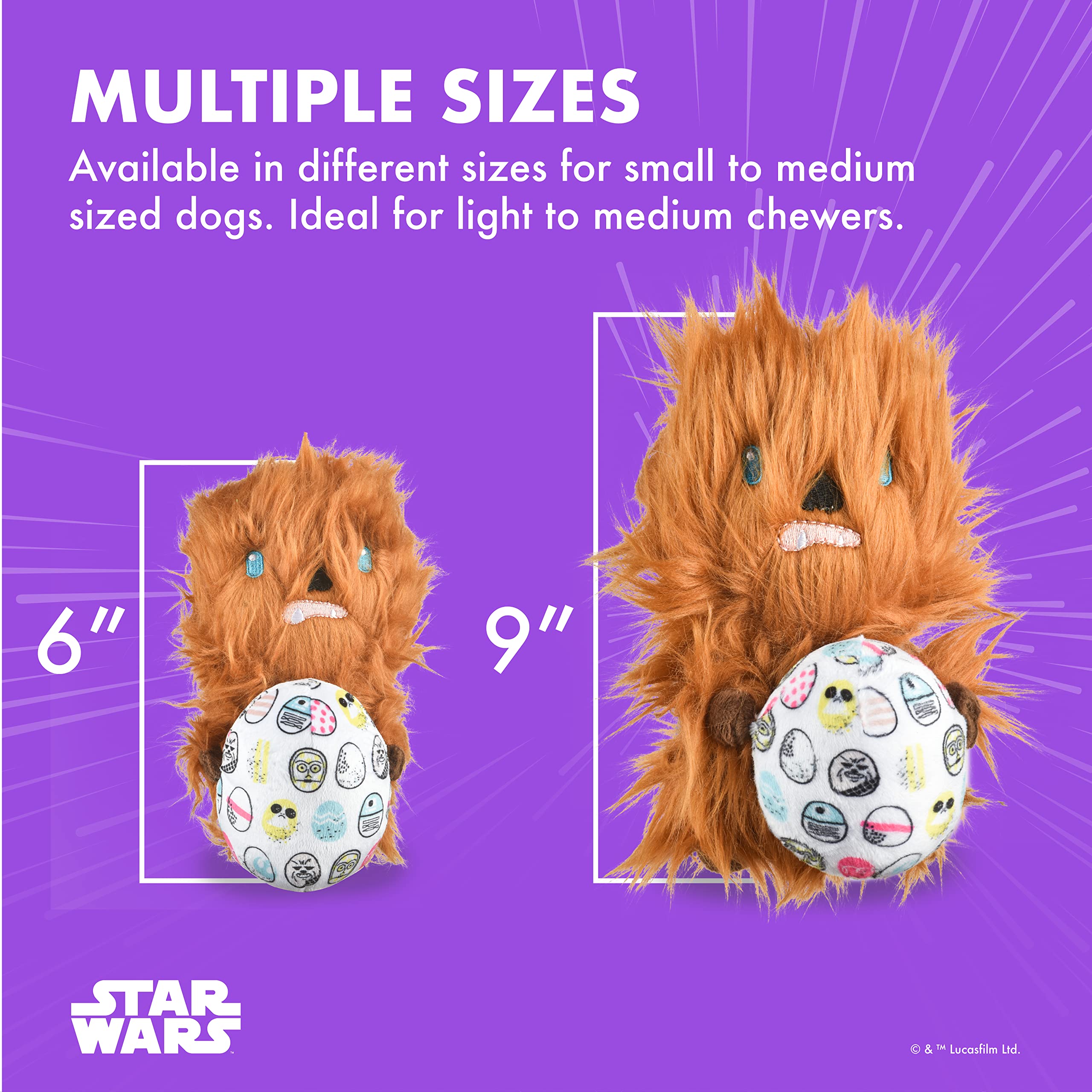 Star Wars For Pets Easter 6' Chewbacca Rebel Egg Squeaker Pet Toy | 6” Star Wars Plush Squeaker Easter Chewbacca Pet Toy | Soft Chew Toy For Dogs, Stuffed Chewbacca Easter Toy 6 Inch
