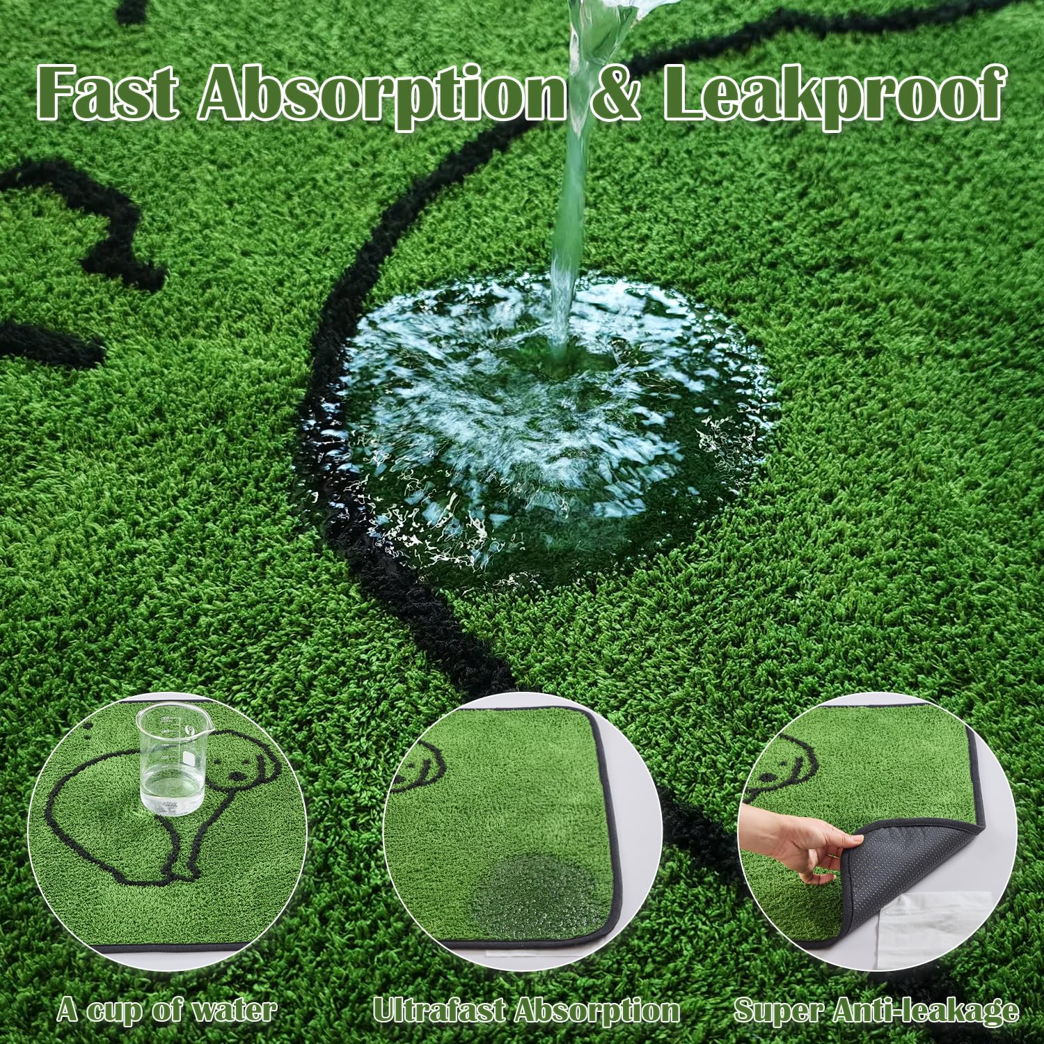 Qeils Reusable Puppy Pads, Washable Pee Pads For Dogs Durable Absorbent Leakproof Dog Training Pads For Home Or Travel, Non-Slip