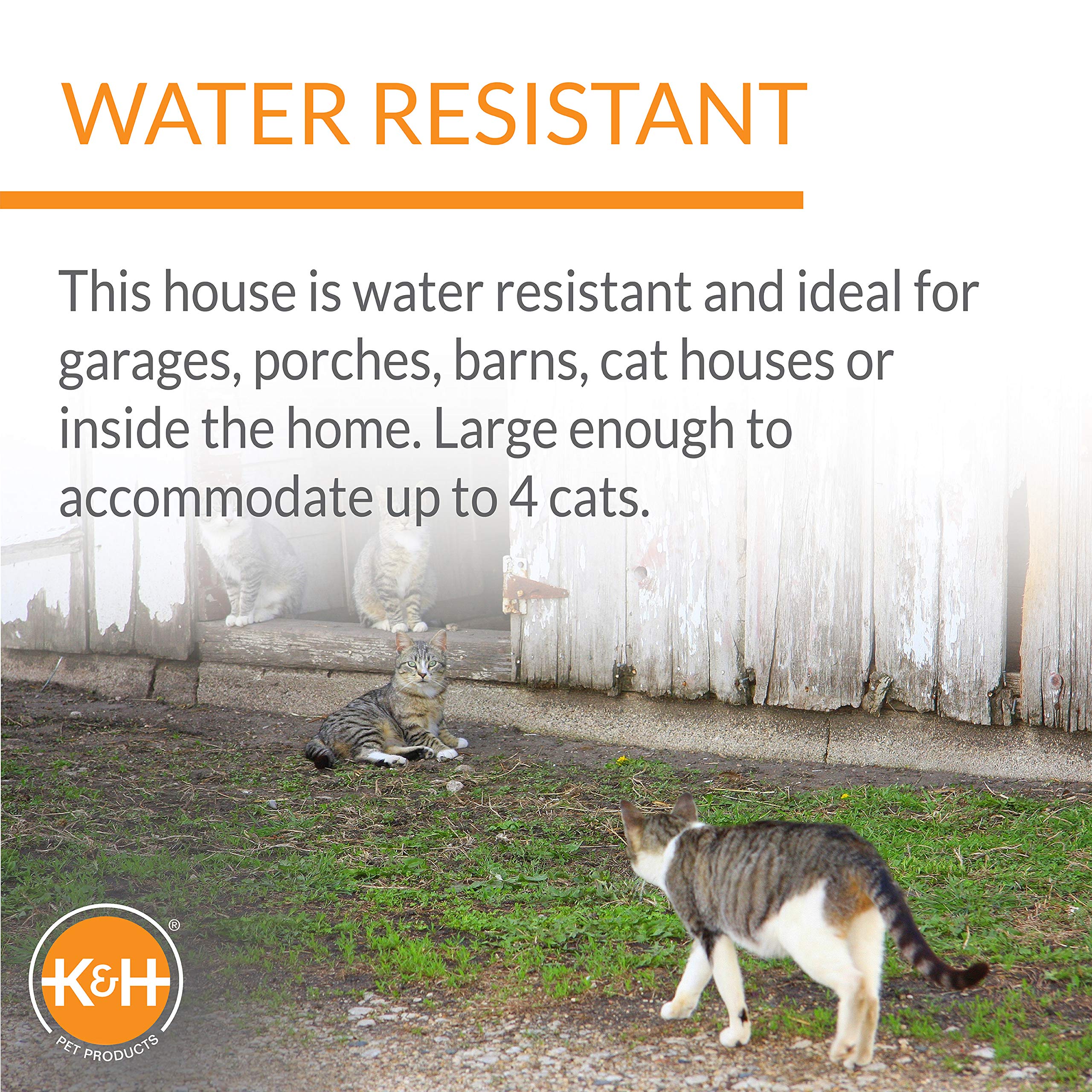 K&H Pet Products Multi-Kitty A-Frame Heated Cat House, Chocolate Insulated Shelter, 35 x 20.5 x 20 Inches, Outdoor Use