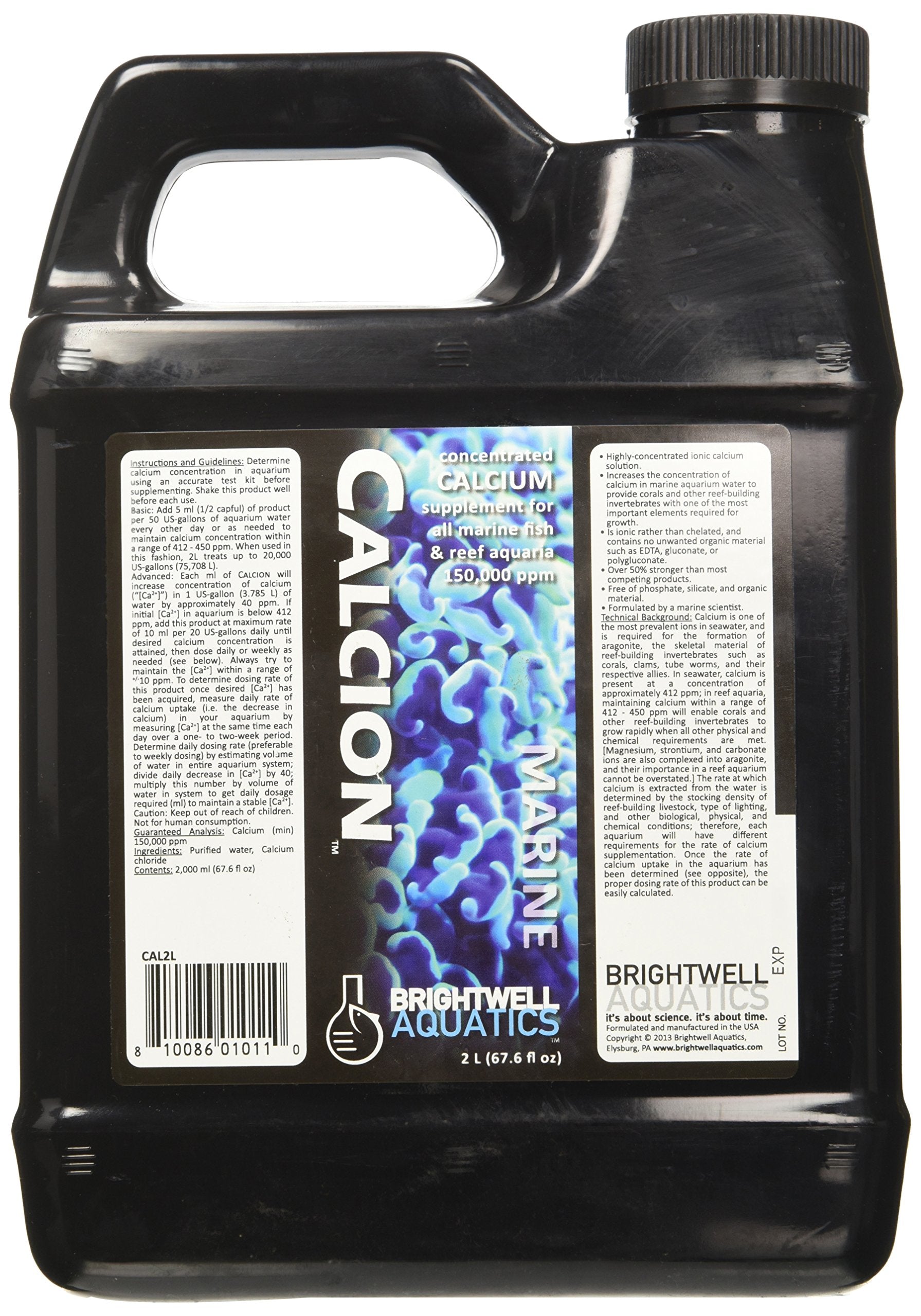 Brightwell Aquatics Calcion - Concentrated Liquid Calcium Supplement for All Marine Aquariums, 2-L