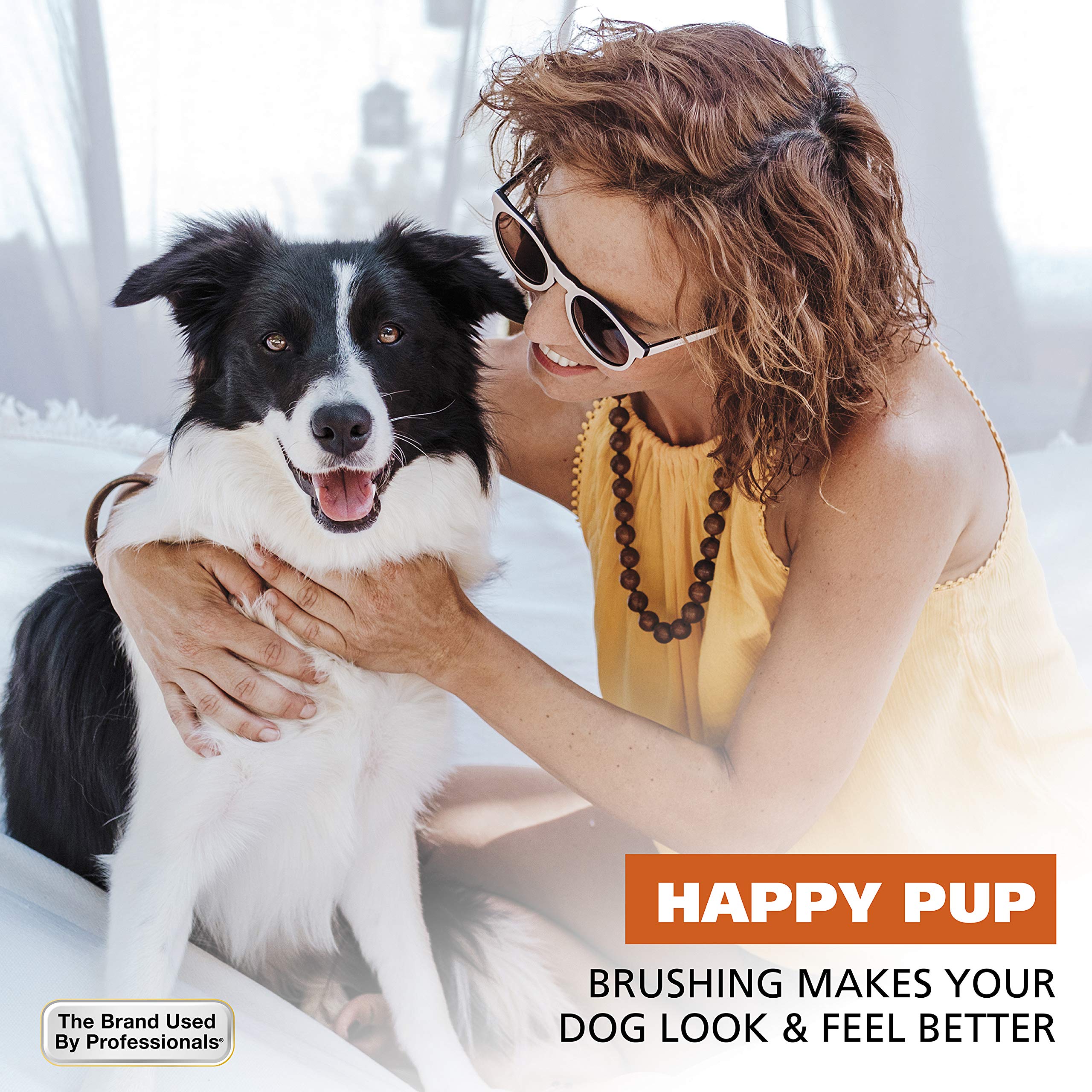 Wahl Premium Patented Dual Level Sensitive Skin Pet Slicker - Ergonomic Handle Makes Deshedding, Grooming And Brushing Comfortable For You And Your Dog Or Cat - 858500