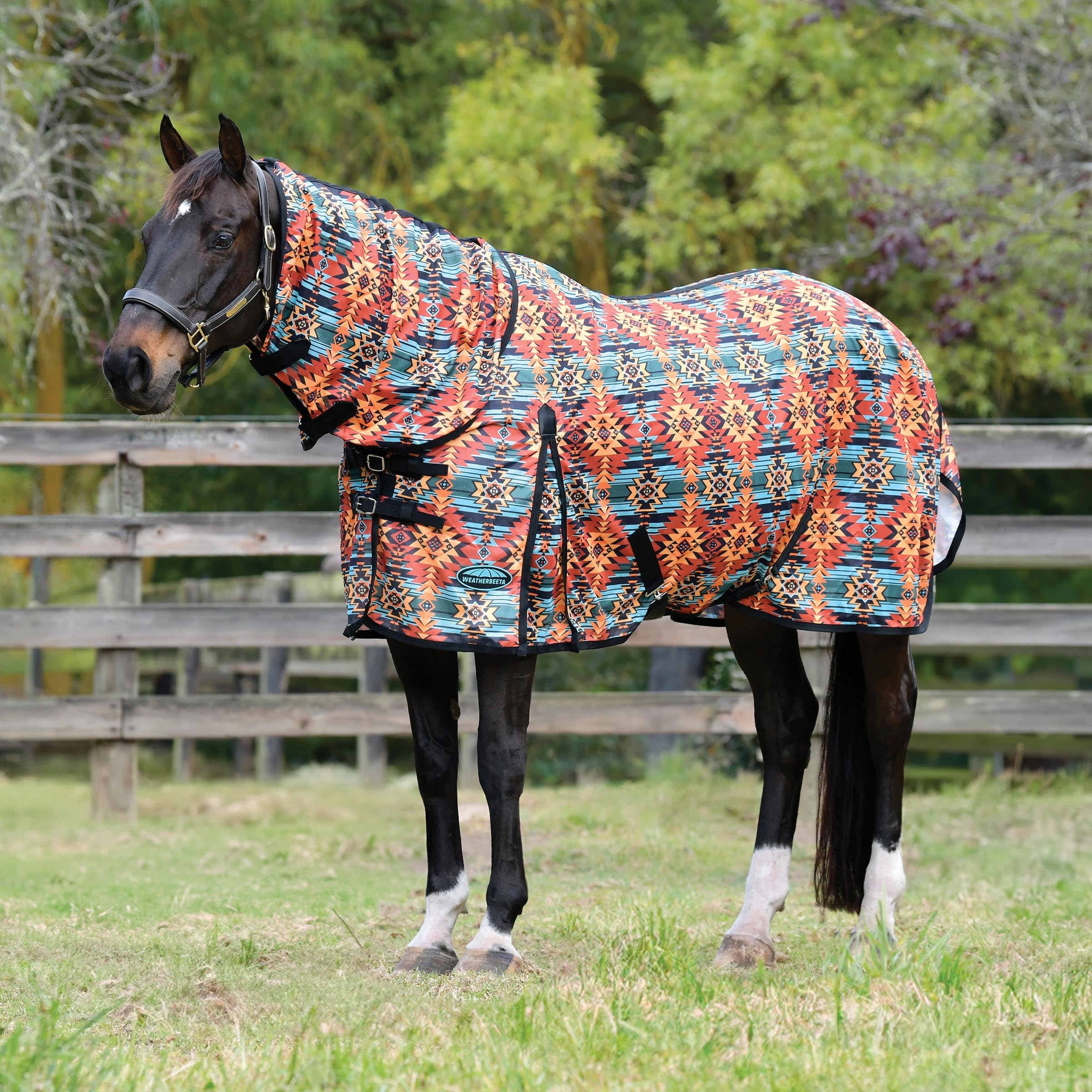 Weatherbeeta Comfitec Essential Mesh Ii Combo Neck, Western Sunset Print, 84''