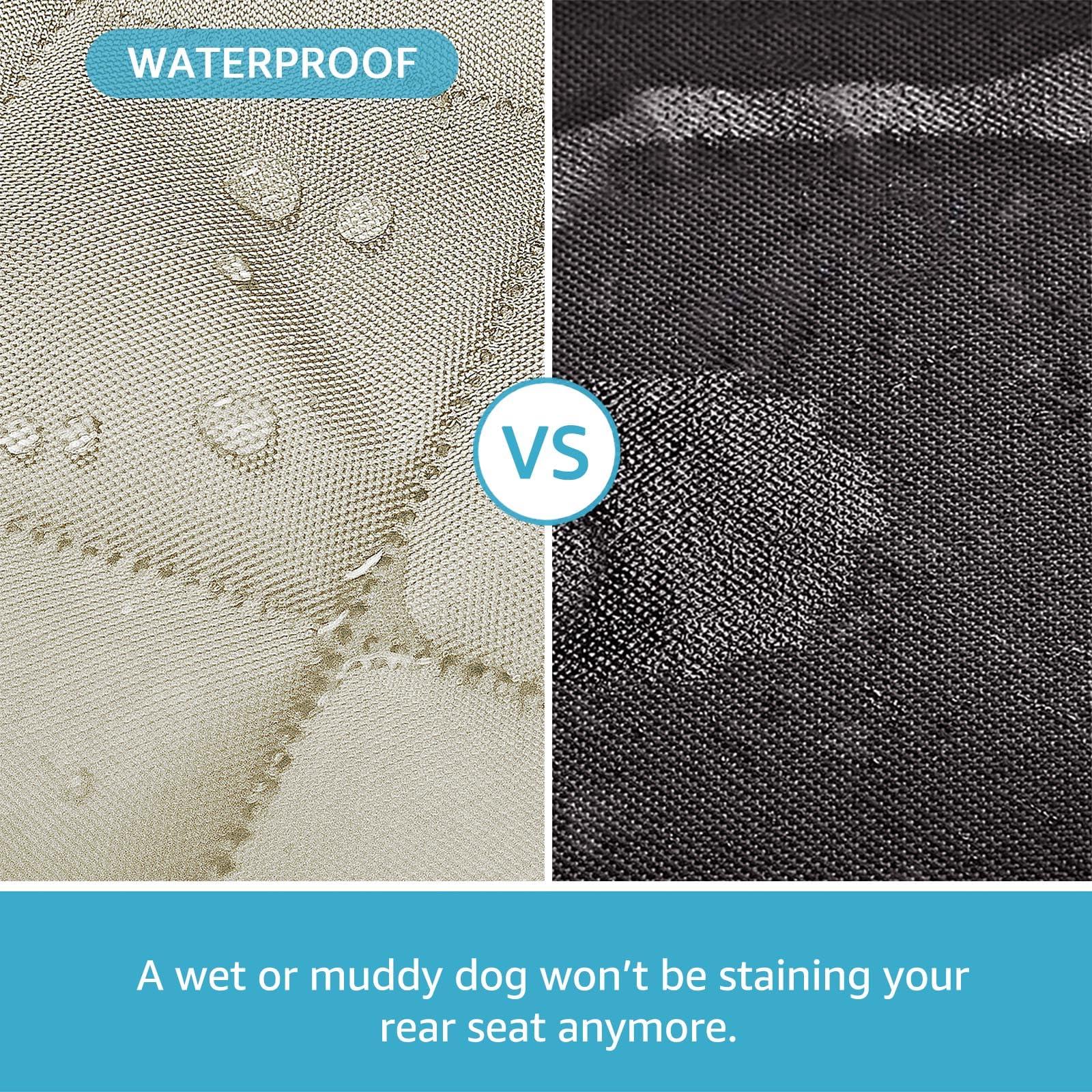 Lassie 4 In 1 Full Coverage Dog Car Floor Hammock,100% Waterproof Dog Car Seat Covers For Back Seat With Mesh Window For Sedans,