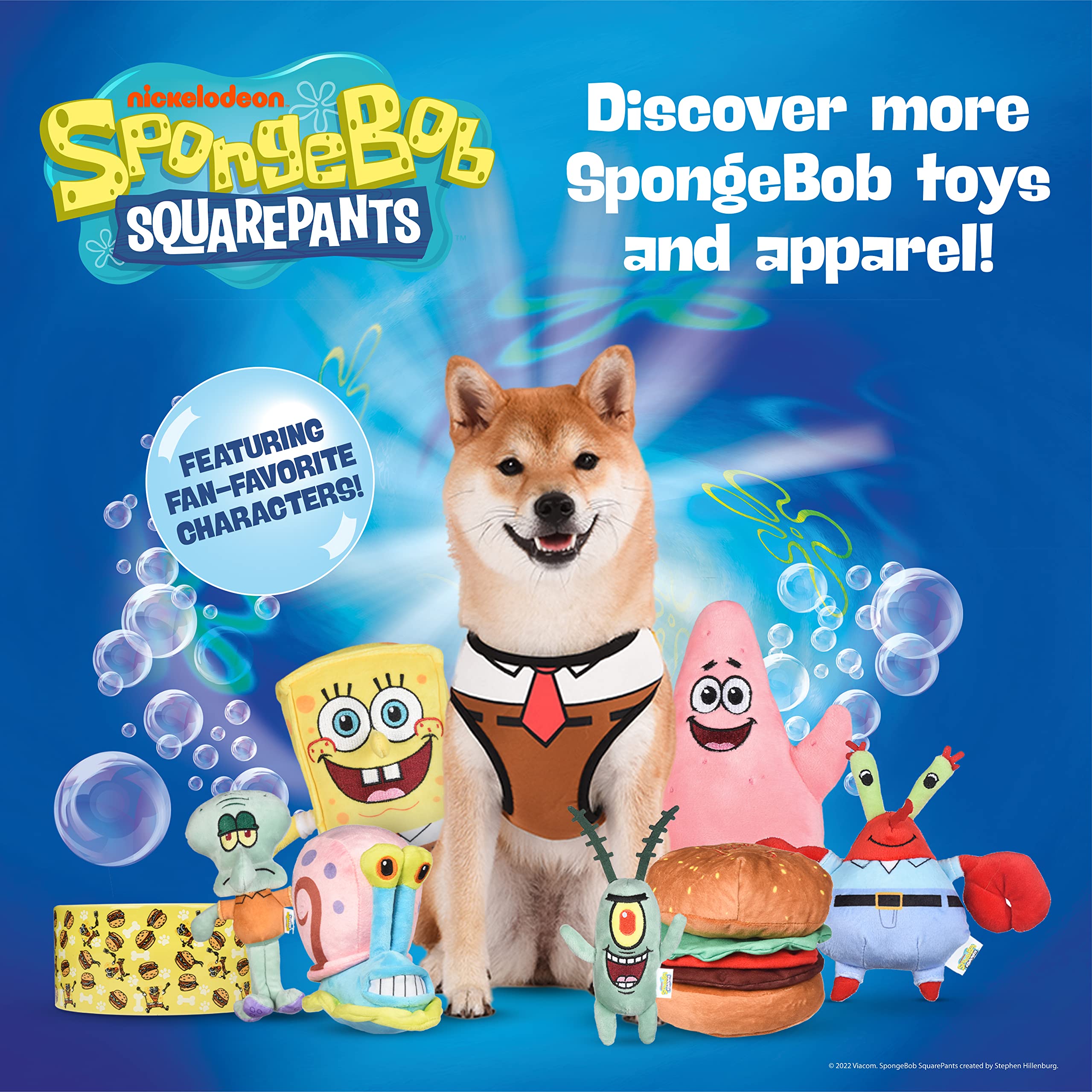 Spongebob Squarepants For Pets Holiday 6” Figure Plush Dog Toys With Squeaker | Dog Toys For Spongebob Fans | Squeaky Dog Toys, Spongebob Santa Toy, Dog Plush Toy