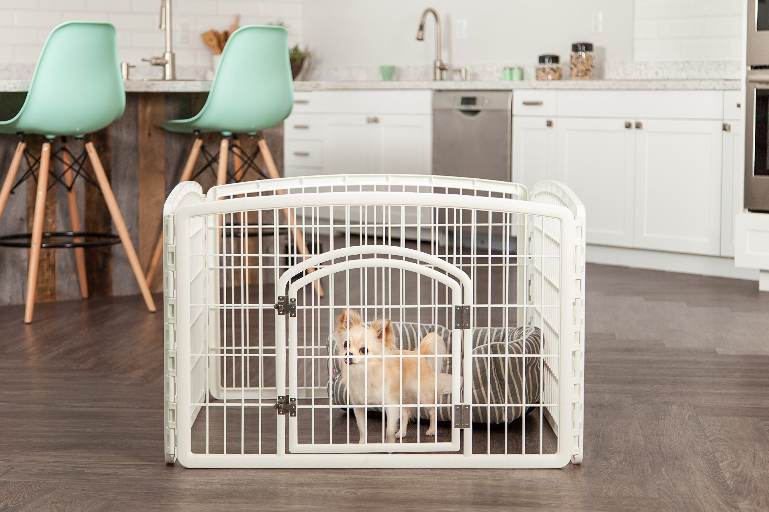Iris Usa Puppy Playpen Dog Playpen Fence Enclosure With Dog Gate Door - Indoor Pet Playpen - 4 Or 8 Panel
