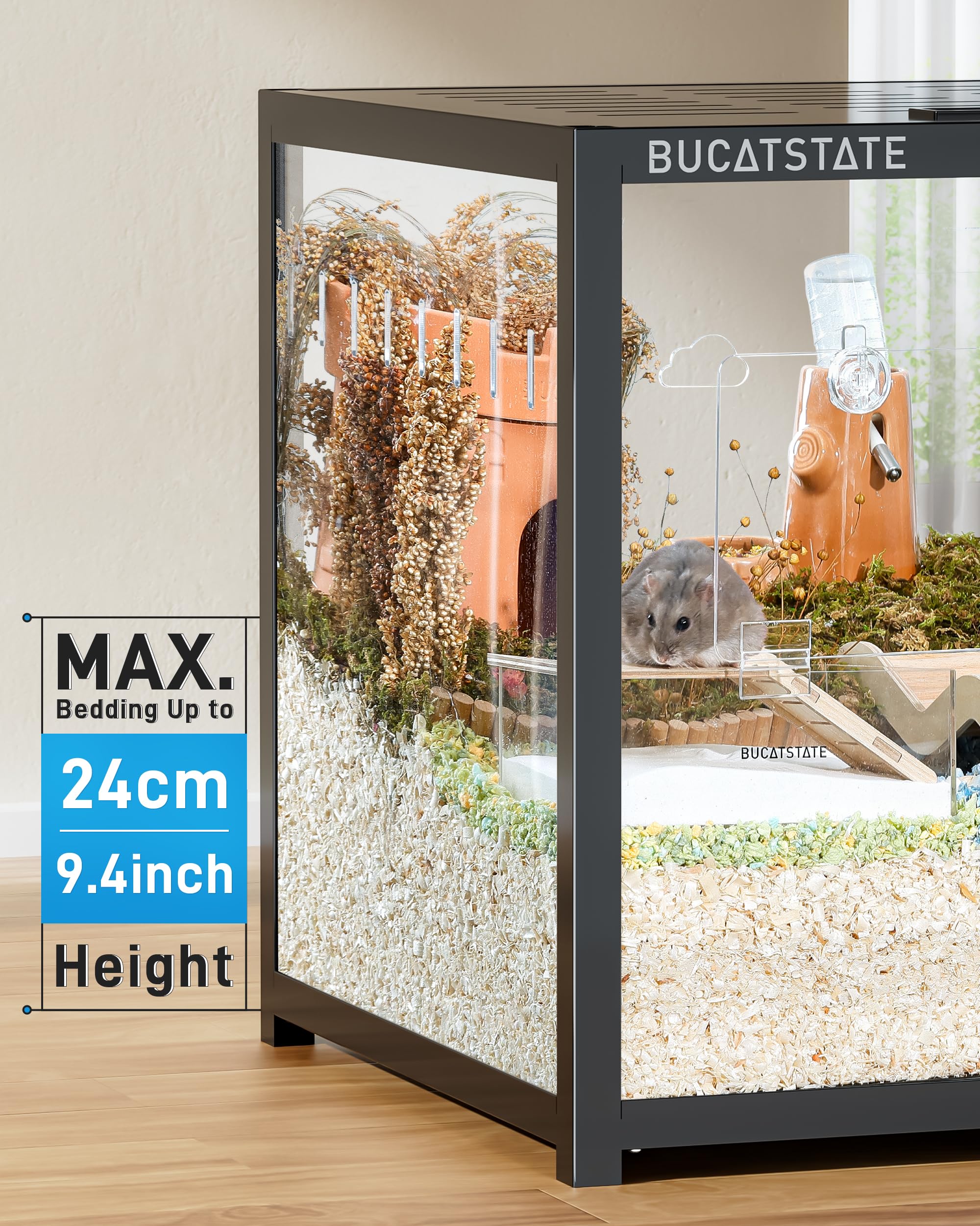 Bucatstate Hamster Cage 3.0: Large Metal Rat Cage Stackable With Top Access Easy Assemble 39.3L X 19.7W X 20.4H Inches Dwarf Syr