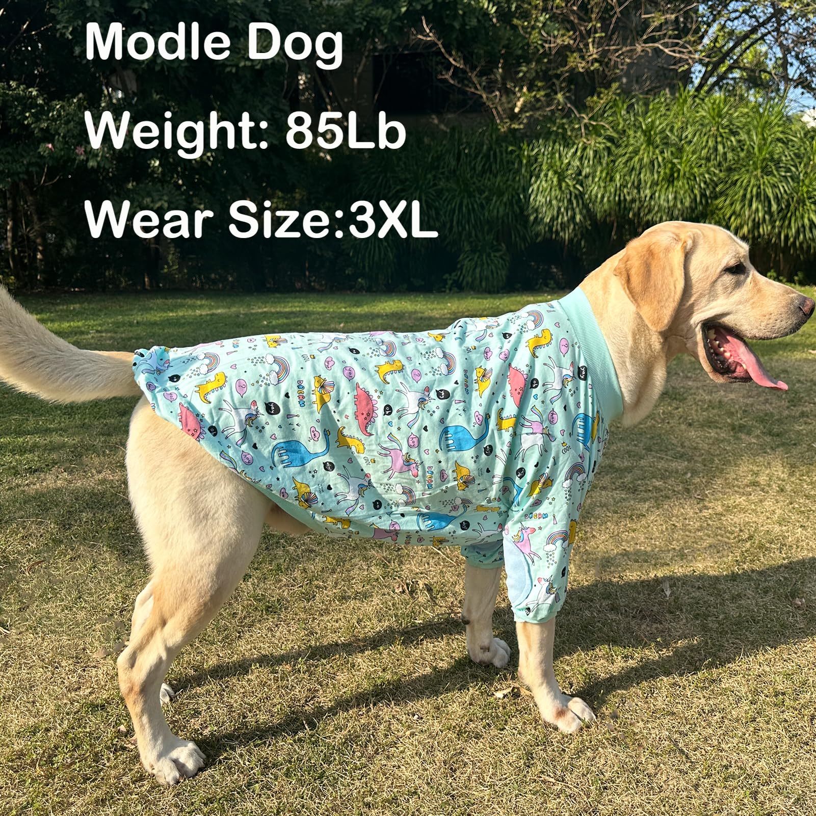 PriPre Dog T Shirts Dinosaur Pattern, Rainbow, Unicorn Dog Clothes for Large Medium Small Dogs Breathable Stretchy Cotton Clothe