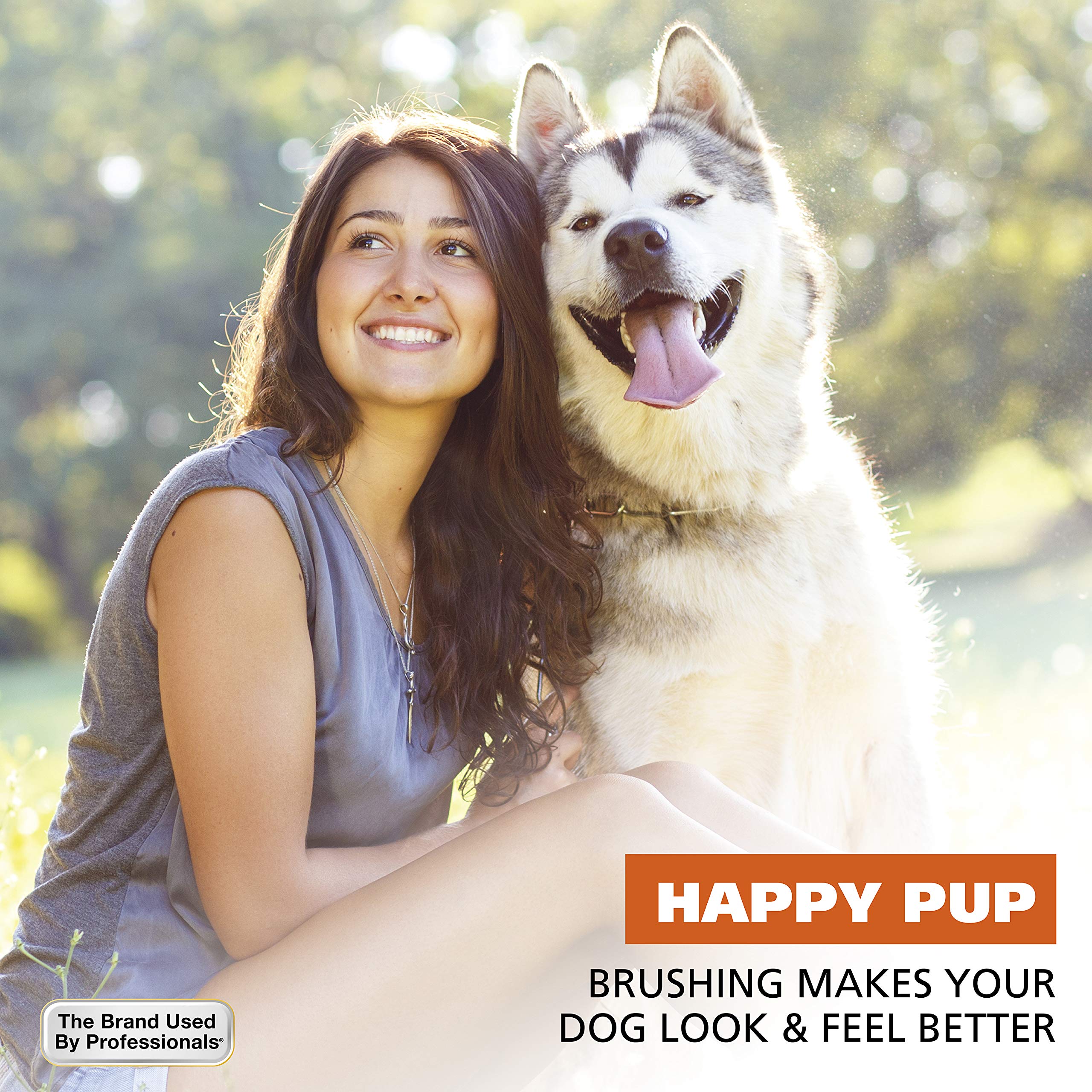 WAHL Premium Large Pet Slicker Brush with Ergronomic Rubber Grips for Comfortable Brushing of Dogs and Cats - Model 858407