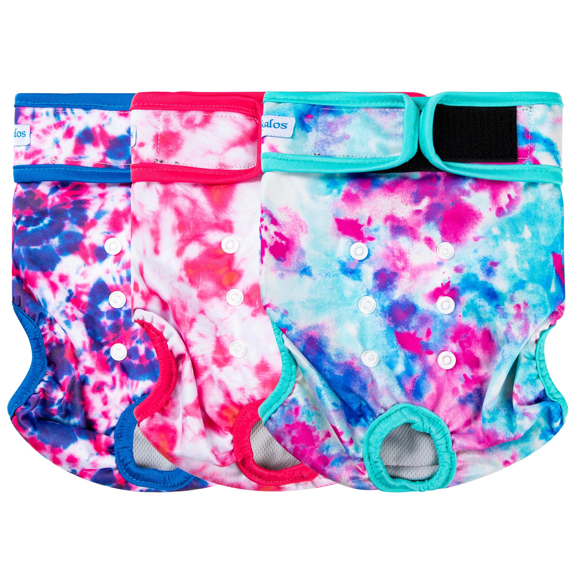 Leekalos Reusable Washable Dog Diapers Female (3 Pack) - Highly Absorbent Doggie Diapers - Size Adjustable Puppy Diaper For Dog 