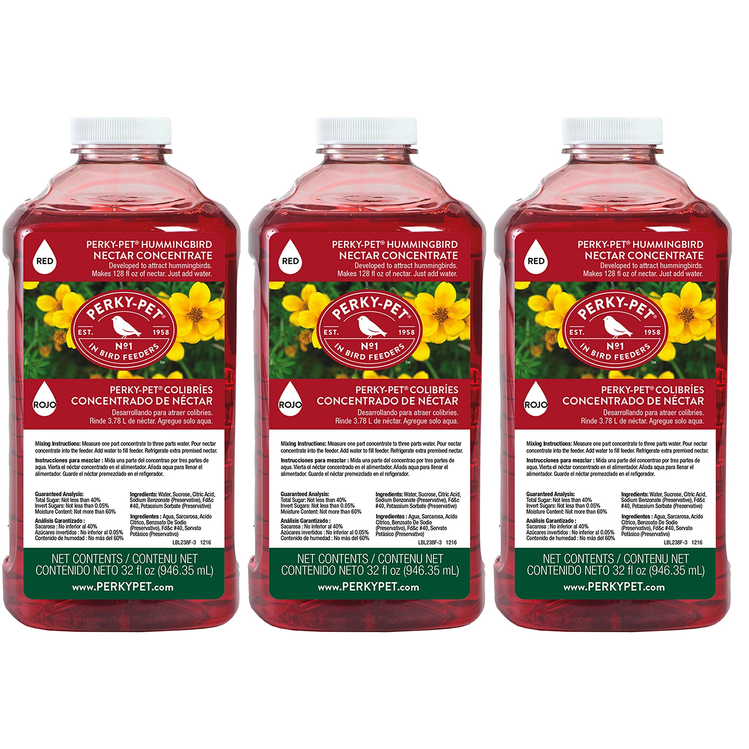 Perky Pet Perky-Pet 238 32 fl oz Red Hummingbird Nectar Concentrate - 3 Pack