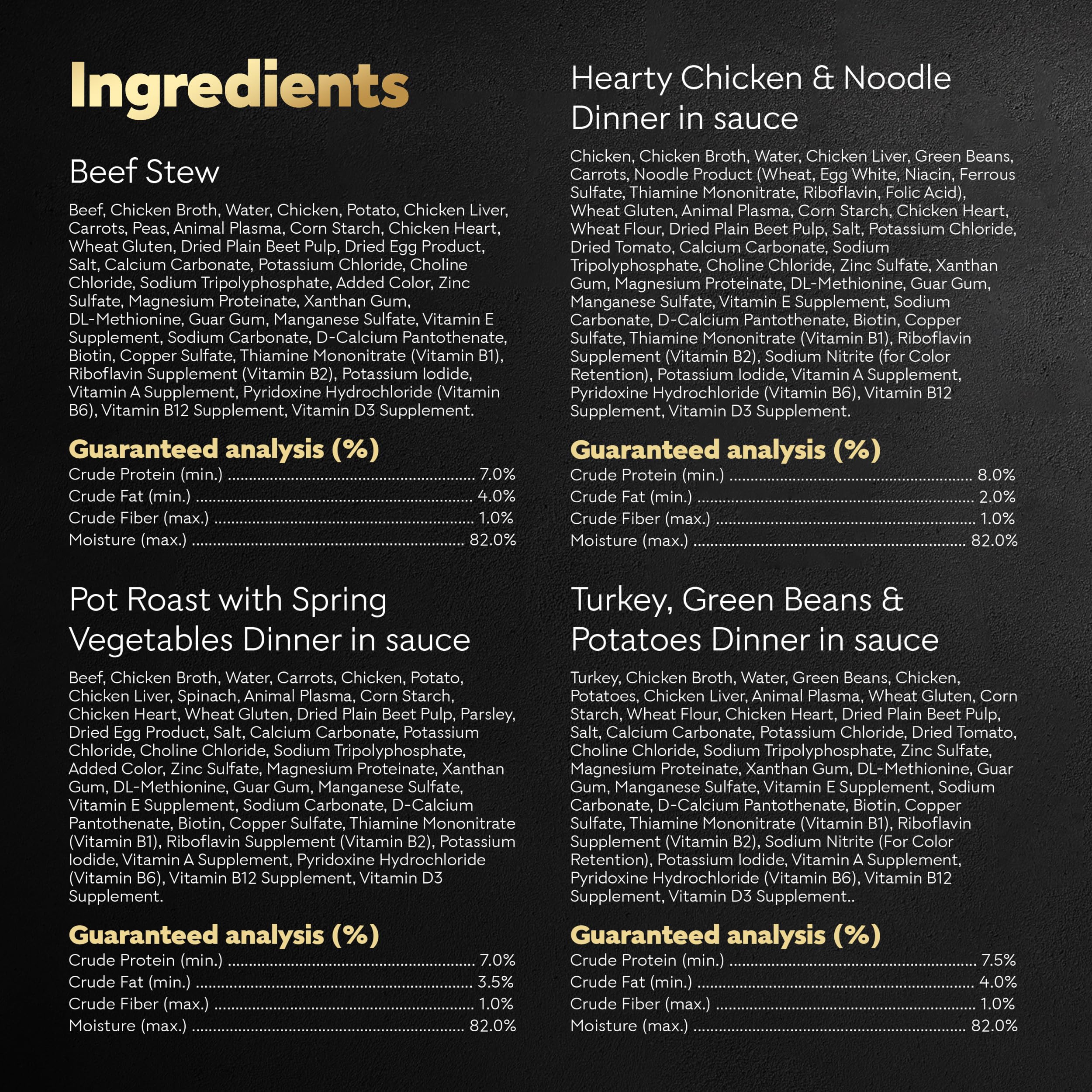 CESAR HOME DELIGHTS Adult Wet Dog Food Pot Roast & Vegetable, Beef Stew, Turkey Potato & Green Bean, and Hearth Chicken & Noodle