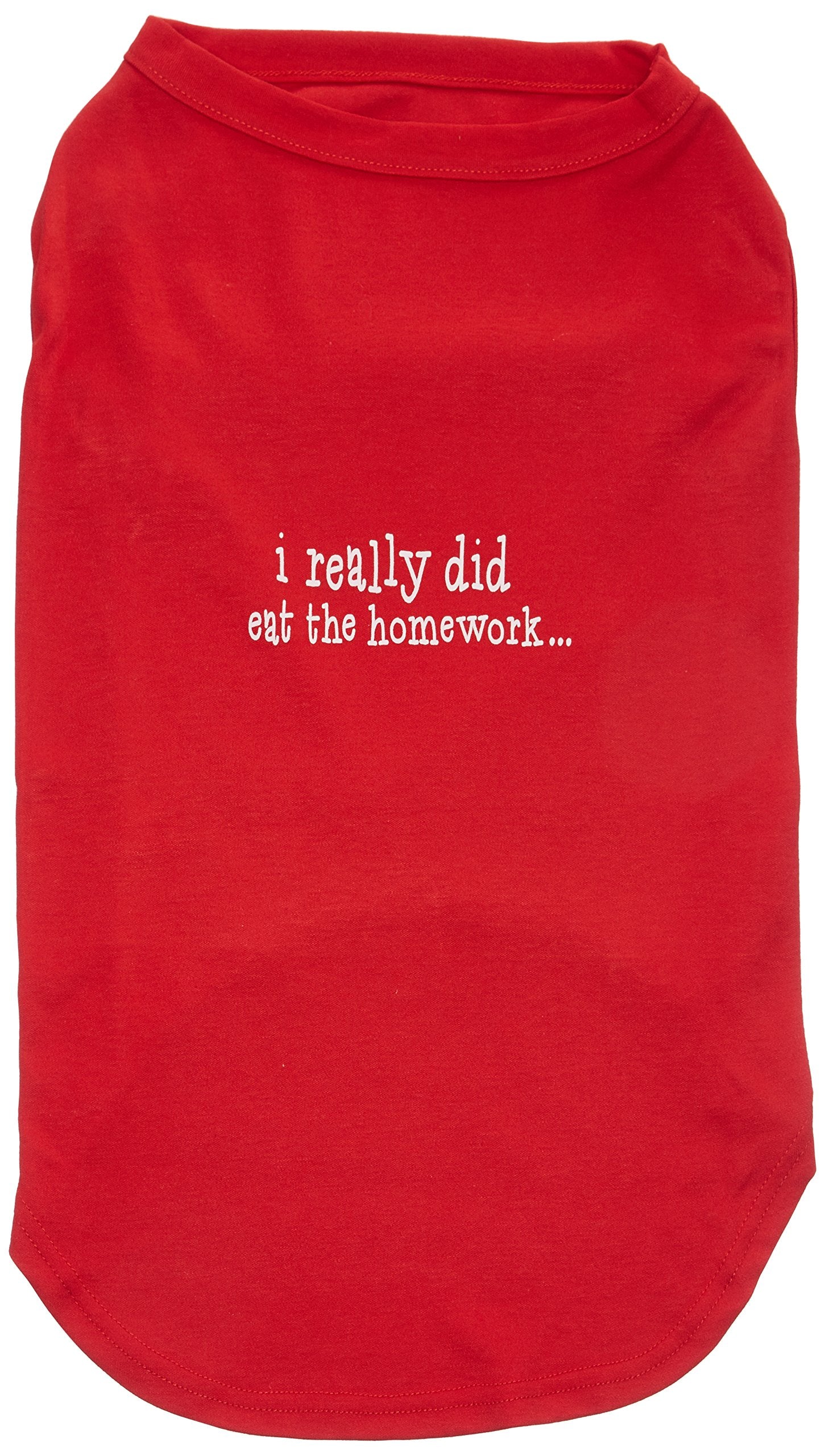 Mirage Pet Products I Really Did Eat The Homework Screen Print Shirt for Pets, Medium, Red