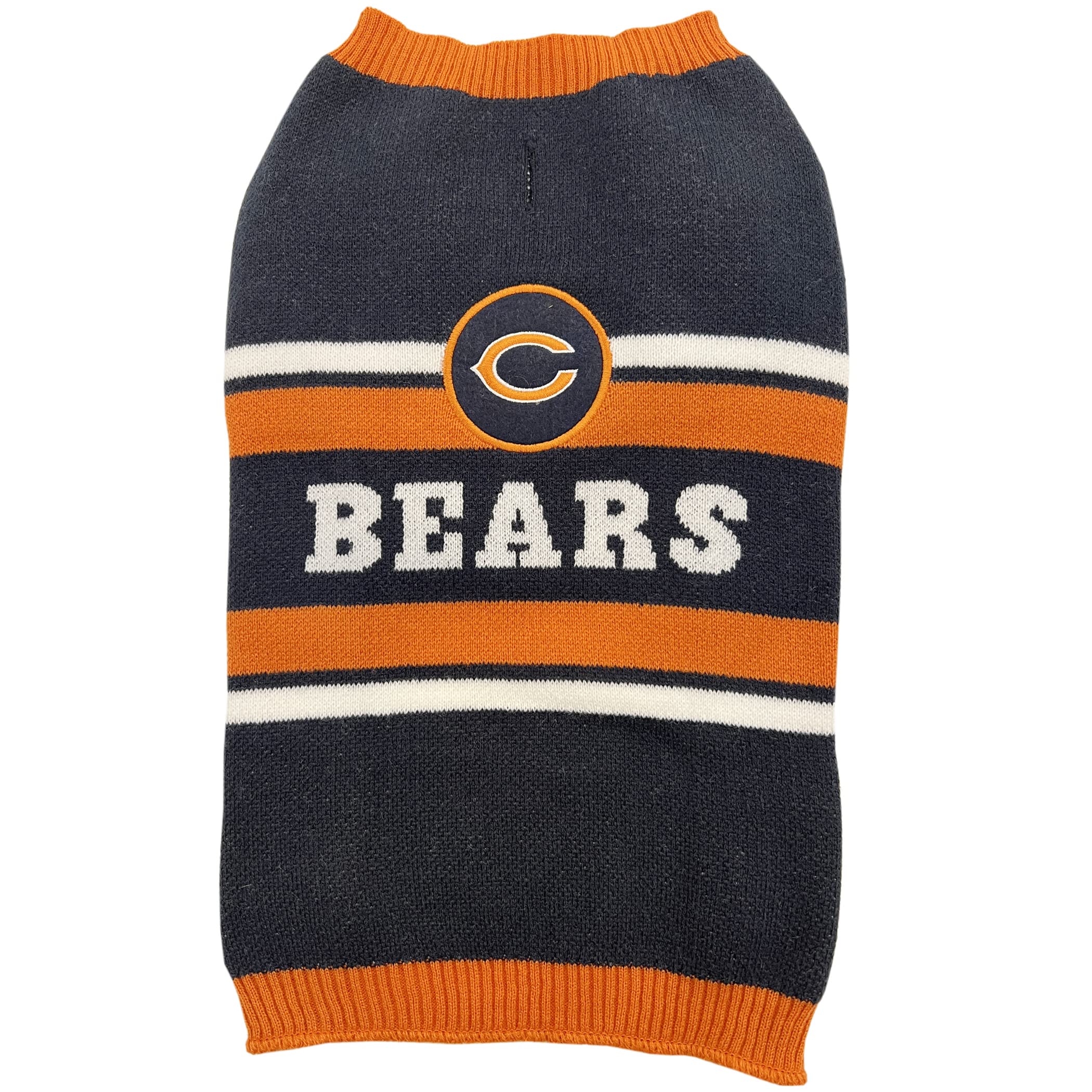 Nfl Chicago Bears Dog Sweater, Size Extra Large. Warm And Cozy Knit Pet Sweater With Nfl Team Logo, Best Puppy Sweater For Large