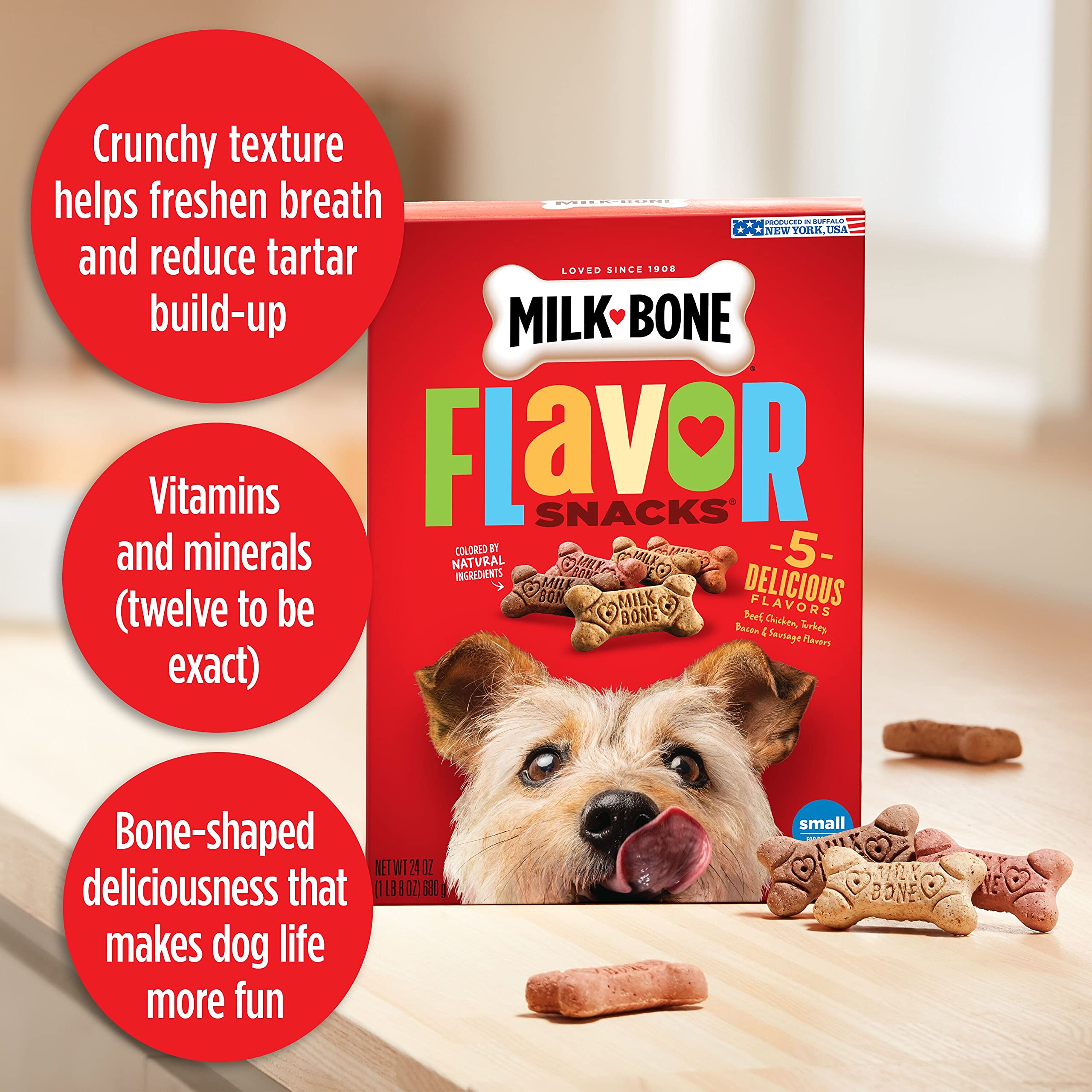 Milk-Bone Flavor Snacks Small Dog Treats, 60 Ounce (Pack of 3)