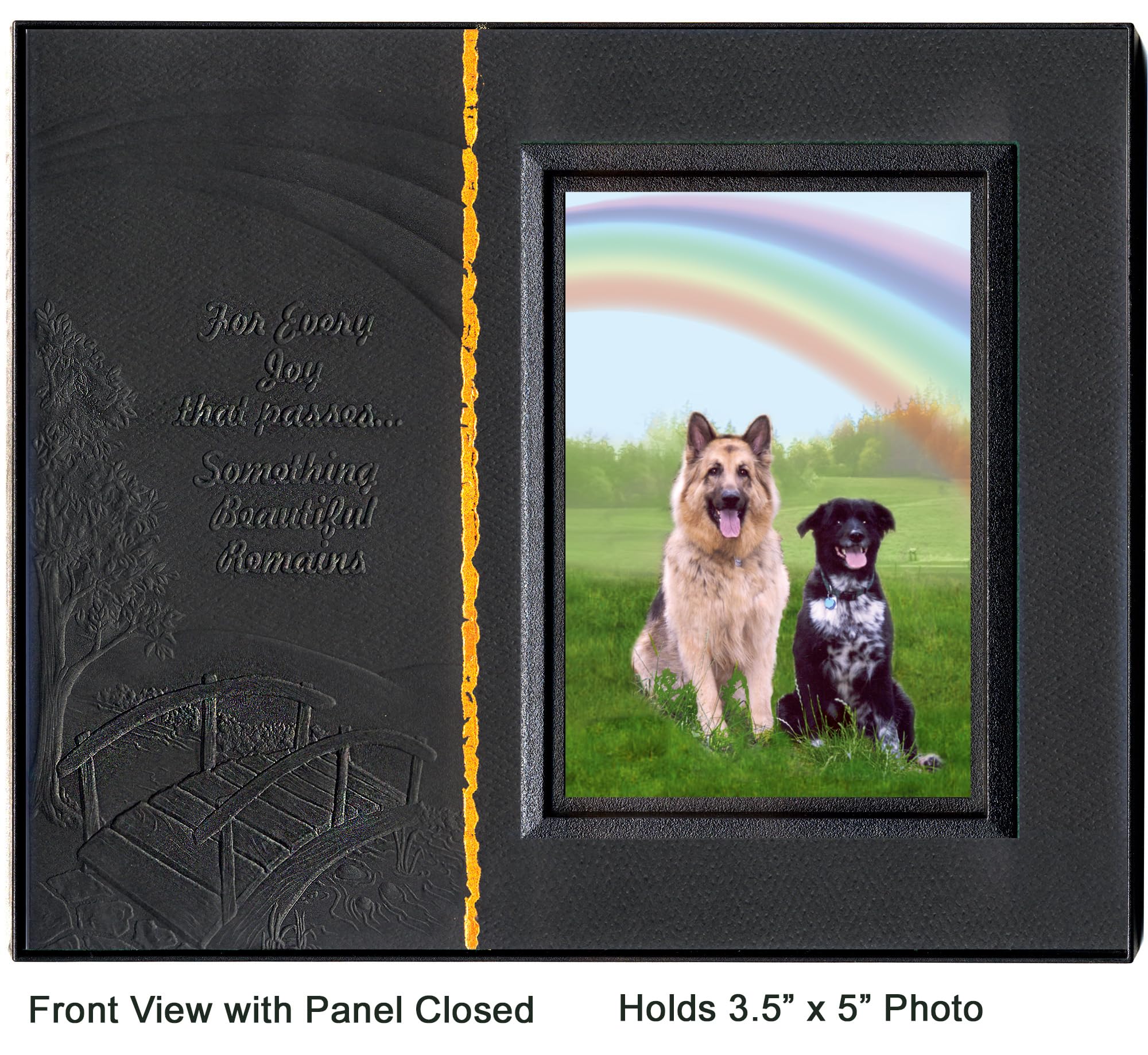 Expressly Yours! Photo Expressions Pet Lover Remembrance Gift Rainbow Bridge Poem Pet Memorial Picture Frame Keepsake And Sympathy Gift Package, Black With Copper Foil Accents (Black)