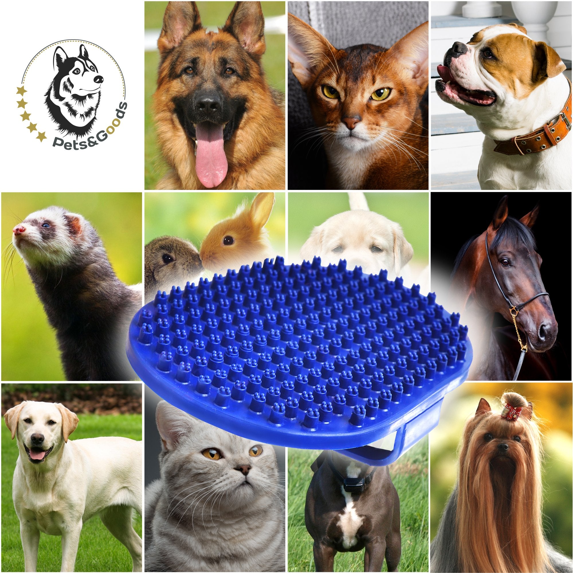 Dog Grooming Brush - Dog Bath Brush - Cat Grooming Brush - Dog Washing Brush - Rubber Dog Brush - Dog Hair Brush - Dog Shedding Brush - Pet Shampoo Brush For Dogs And Cats With Short Or Long Hair