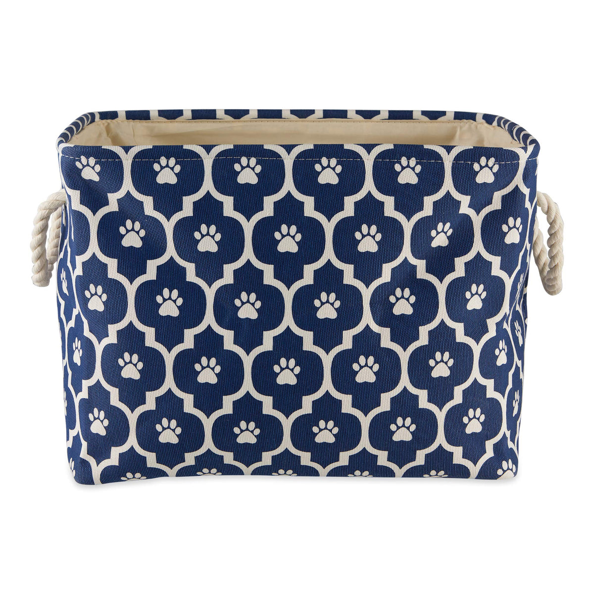 Bone Dry Pet Storage Collection Lattice Paw Print, Large Rectangle, Nautical Blue