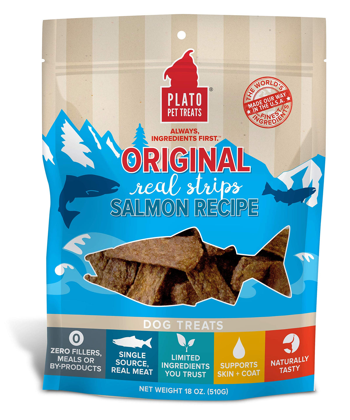 Plato Original Real Strips Salmon 18Oz