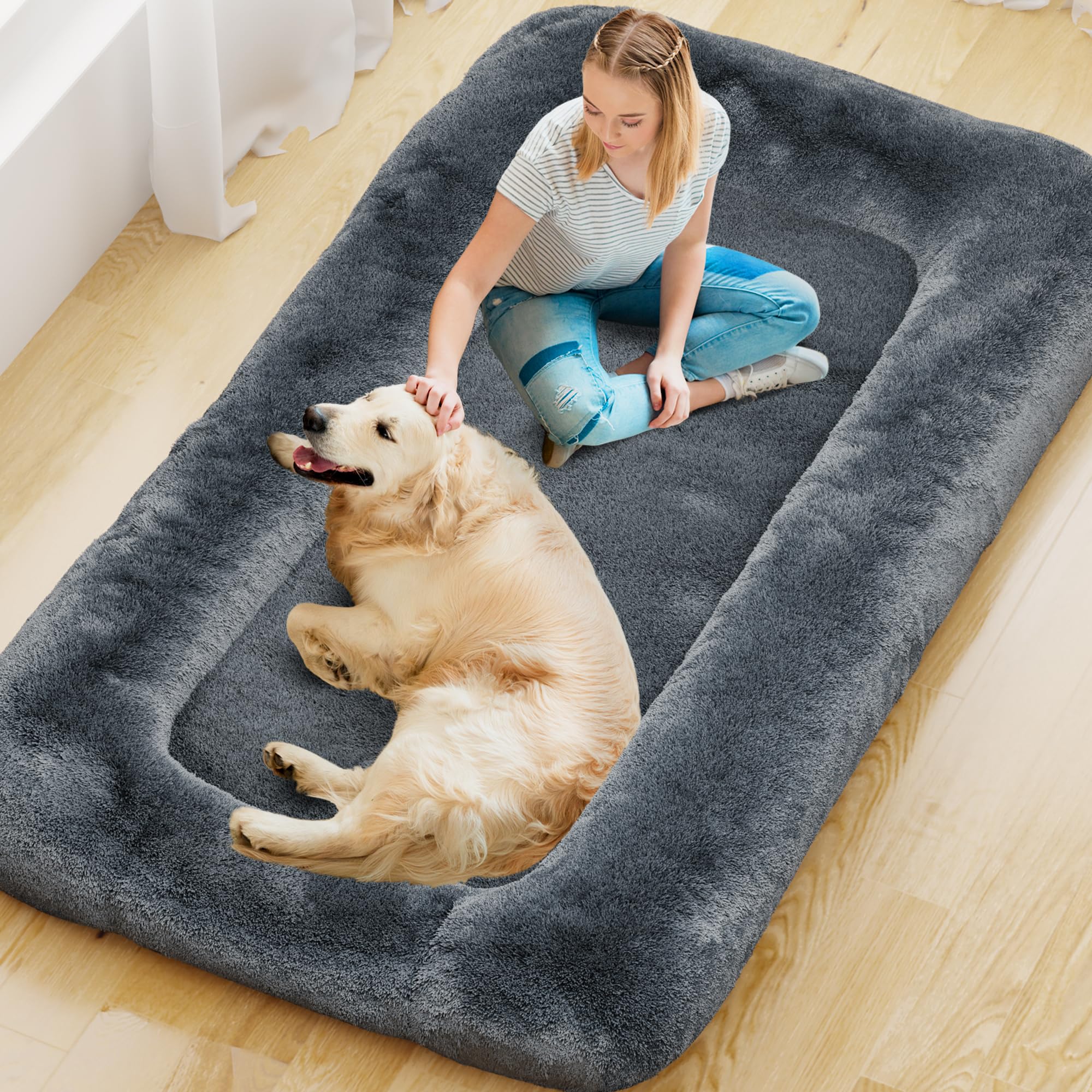 Yefu Human Dog Bed, 78.7X44.8X11.8Human Dog Bed For Adult, Human Size Dog Bed With Washable Cover And Anti-Slip Bottom, Gi