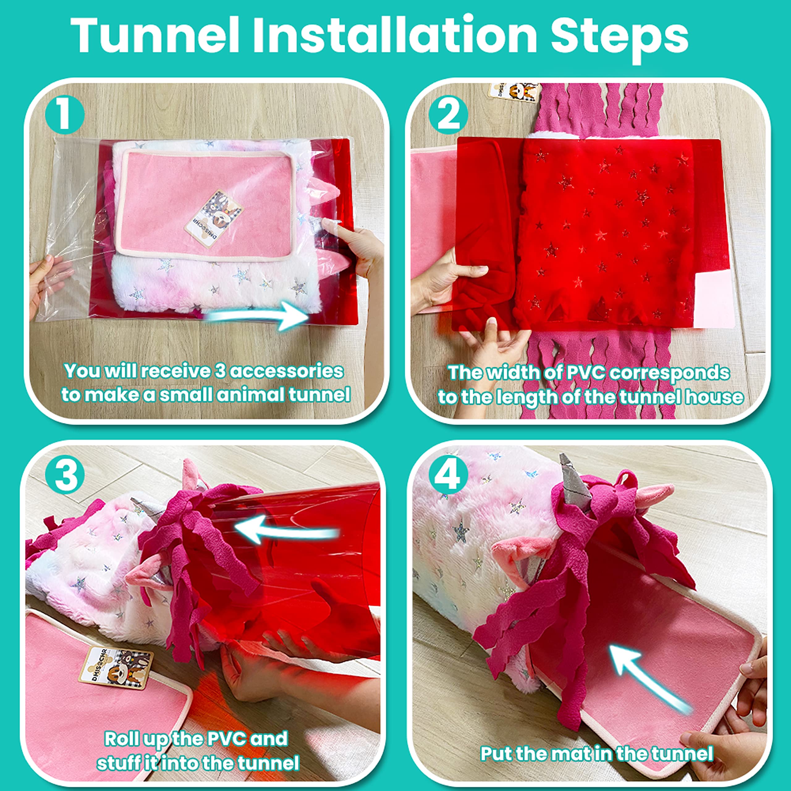 Pawnisaw Guinea Pig Hideout - Fleece Tunnel House Cage Accessories For Rat Hamster Hedgehog Chinchilla Small Animal - Playing Sleeping Hunting Resting Washable Tube Bedding Habitats