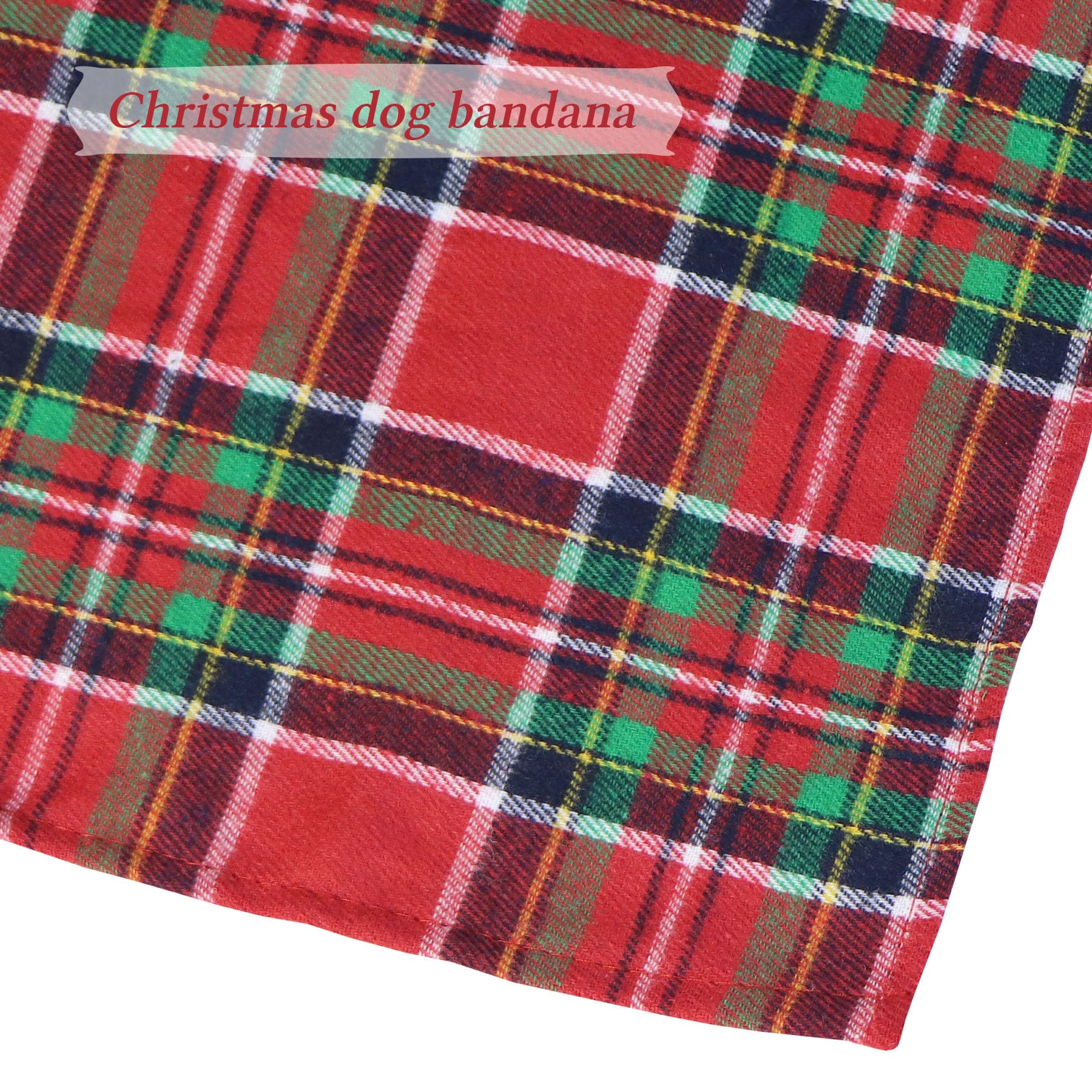 Stmk 2 Pack Christmas Dog Bandanas, Multi Size Dog Christmas Bandana, Premium Cotton Fabric Plaid Holiday Bandanas For Large X-L