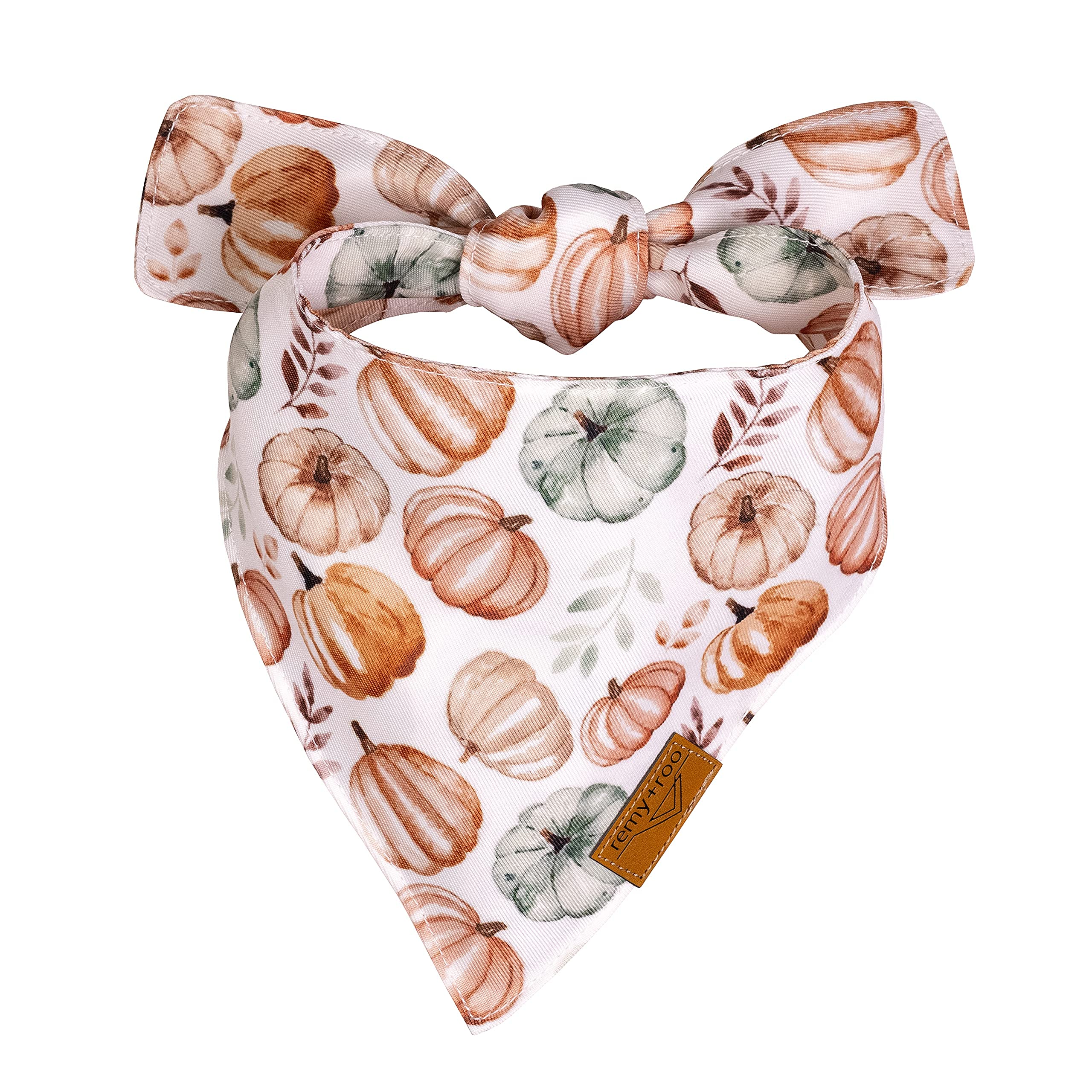 Remy+Roo Fall Dog Bandanas 4 Pack - Amber Set, Premium Durable Polyester Fabric, Patented Curved Design, Adjustable Fit For Smal
