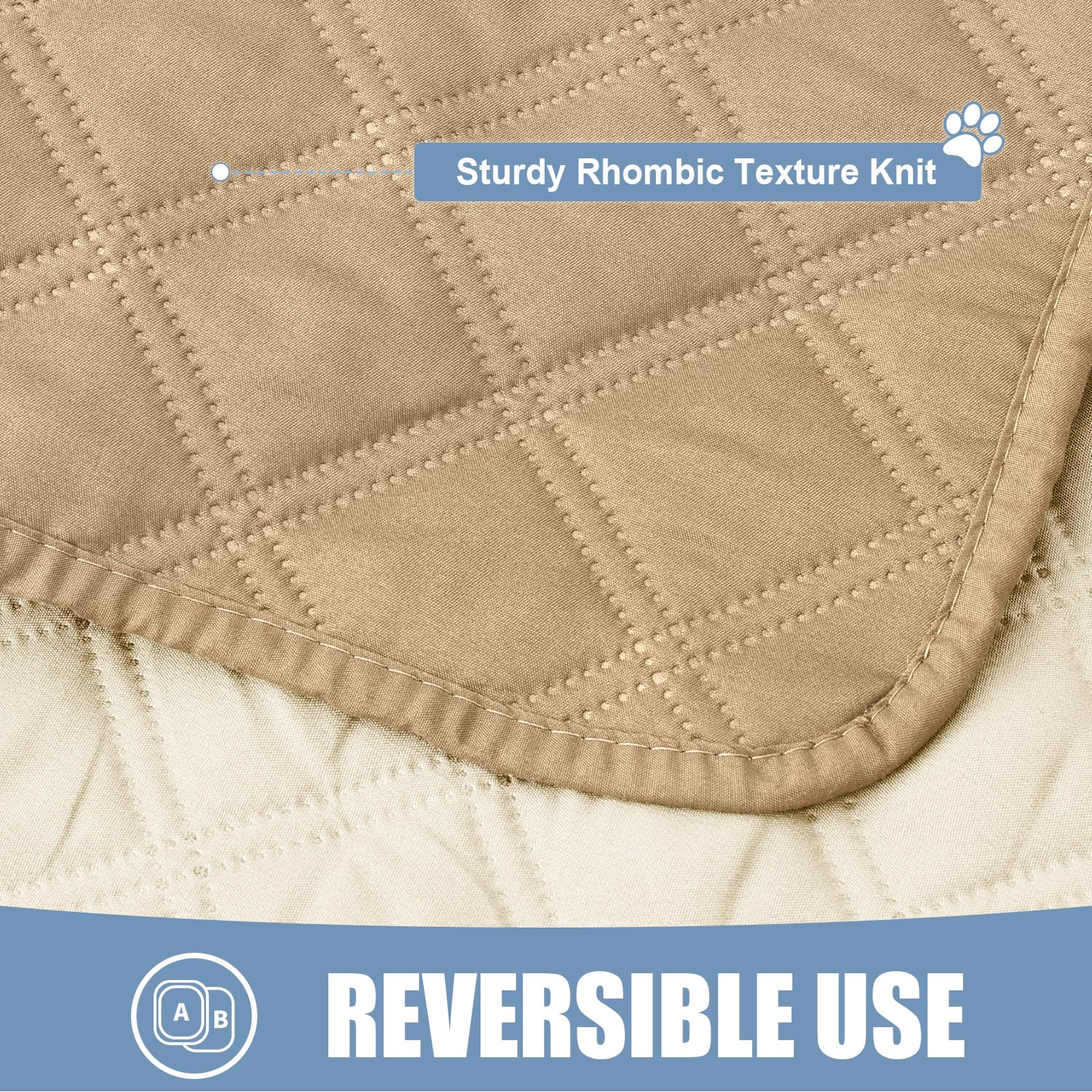 Smiry Waterproof Dog Blanket, Reversible Dog Bed Cover Pet Blanket, Soft Pet Couch Covers For Sofa Washable, Bed Couch Sofa Furniture Protector For Puppy Cat Kids (30'X70', Camel/Beige)
