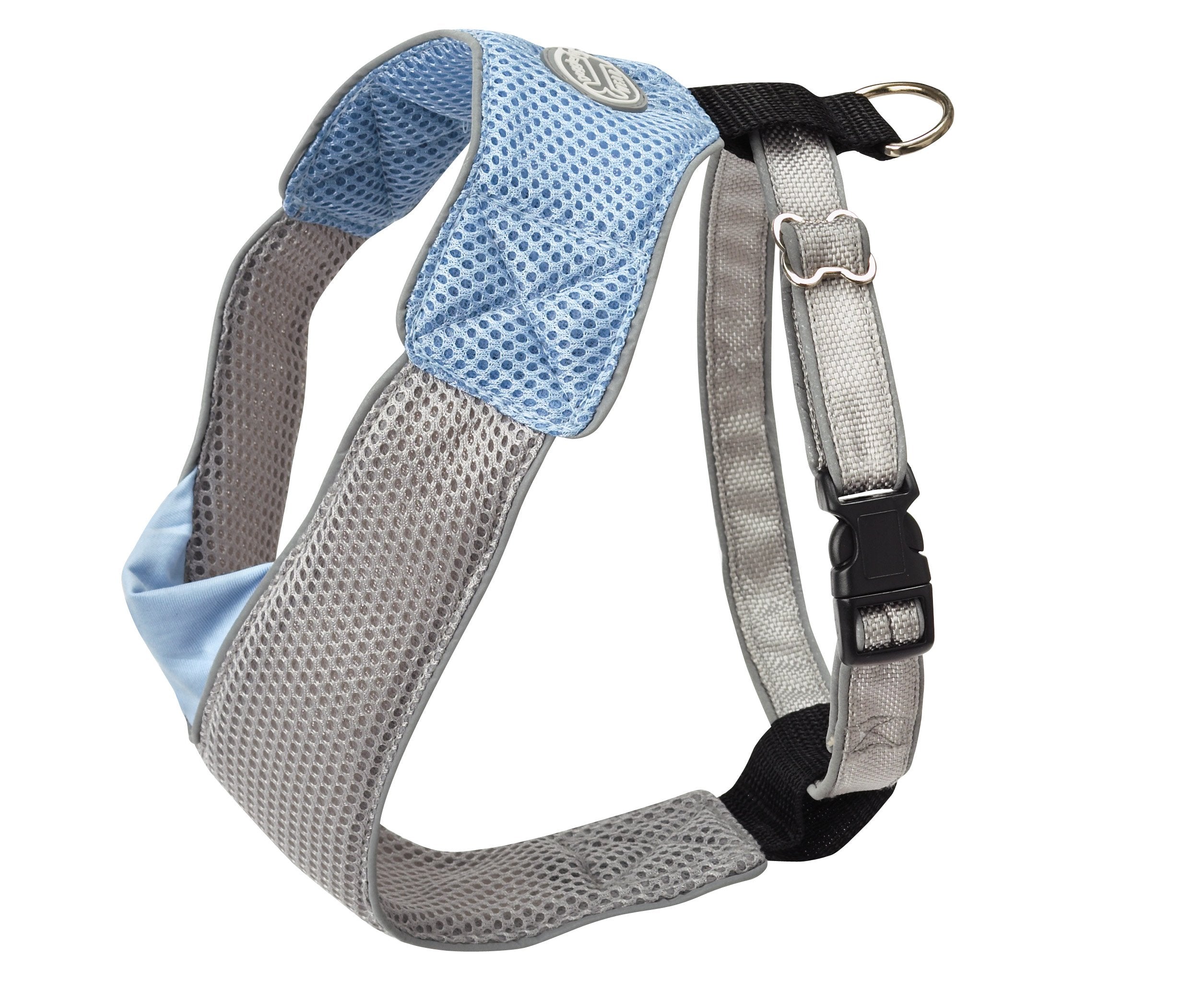 Doggles V Mesh Dog Harness, Blue/Gray, XX Small