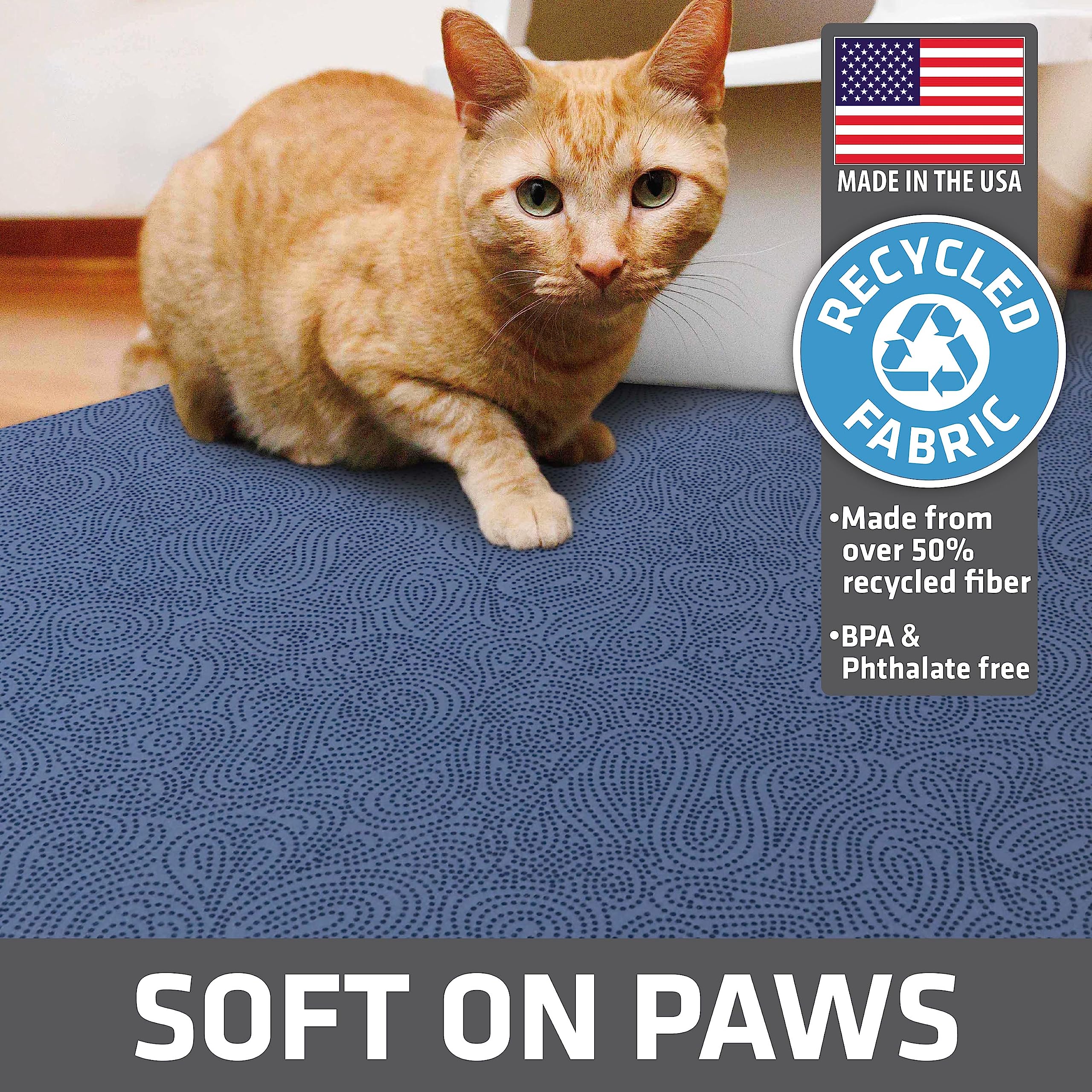 Drymate Original Cat Litter Mat, Contains Mess From Box For Cleaner Floors, Urine-Proof, Soft On Kitty Paws -Absorbent/Waterproof- Machine Washable, Durable (Usa Made) (20”X28”)(Good Medicine Plum)