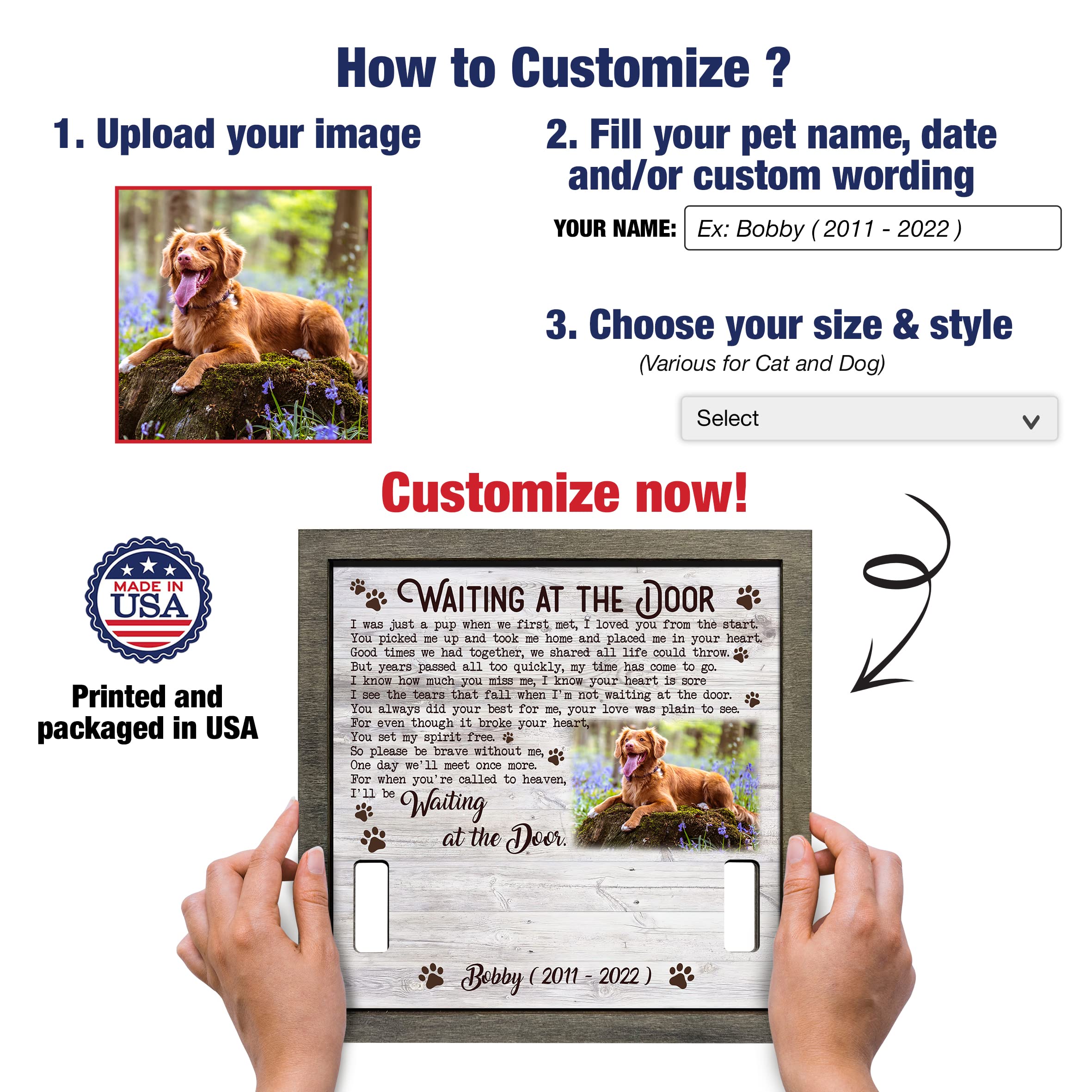 Bfigift Customized Pet Memorial Picture Frame Memorial Dog Picture Loss Gift For Dog Lovers Natural Wood New Puppy Memorial Best Dog Ever Gifts In Memory Of Dogs Memorial Pet Loss Sign Home Decor