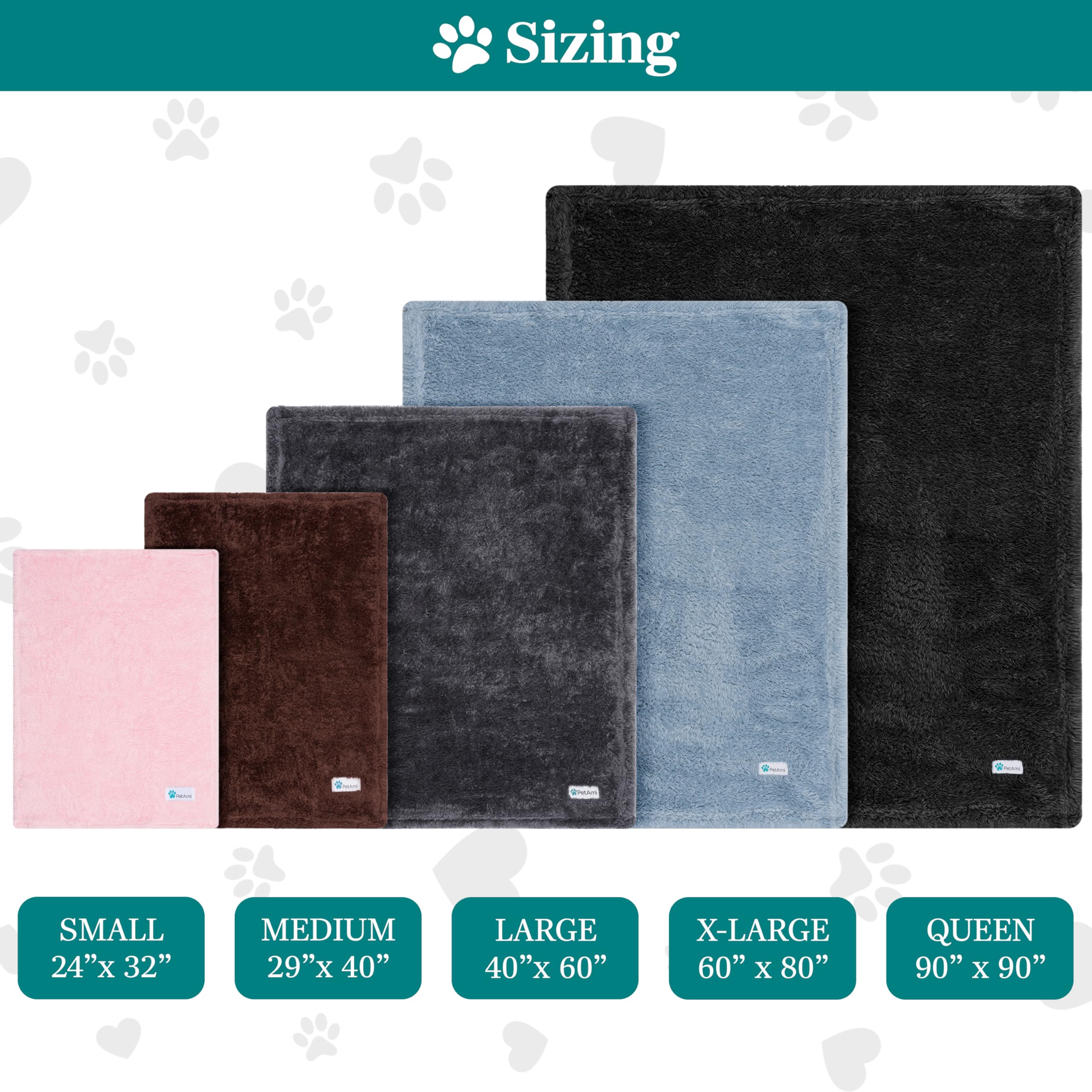 Petami Fluffy Waterproof Dog Blanket For Bed Large Dogs, Soft Warm Pet Sherpa Throw Pee Proof Couch Cover, Reversible Cat Blanket Sofa Crate Kennel Protector, Washable Mat Queen (Brown, 90X90)