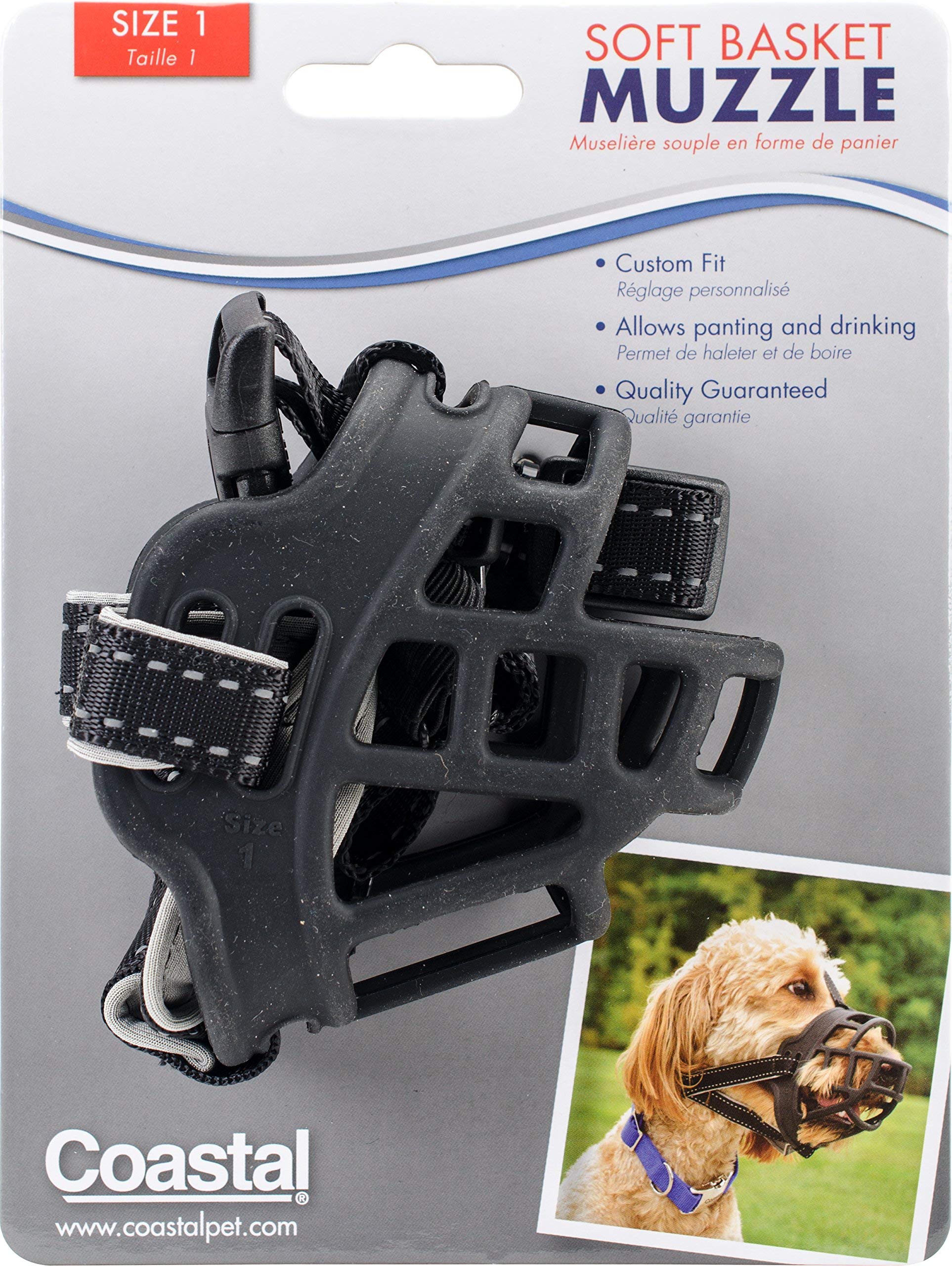 Coastal Pet Soft Basket Muzzle For Dogs Black