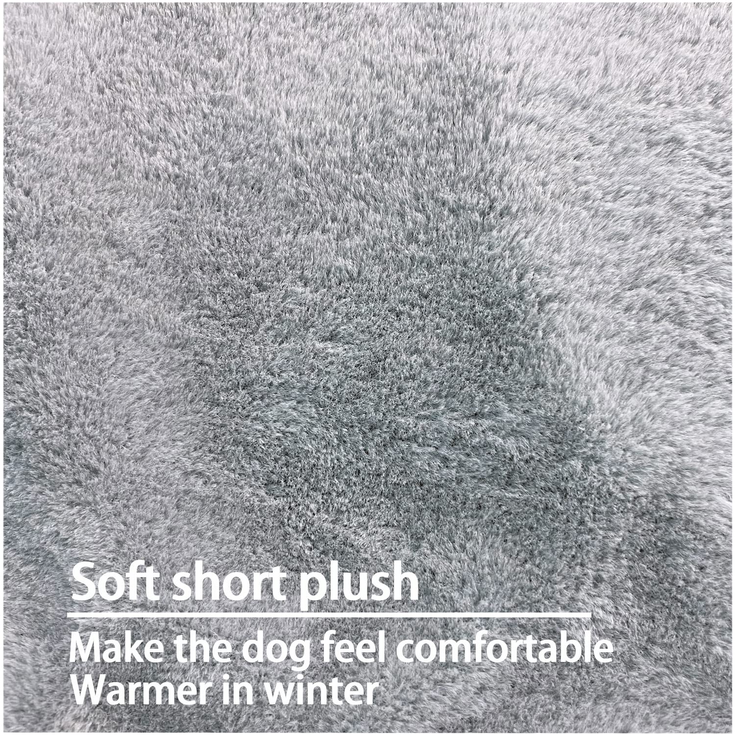 Dalema Dog Bed Cover, Waterproof Plush Replacement, 44"x32"x4", Grey, Heavy Duty Oxford Fabric, Washable with Zipper