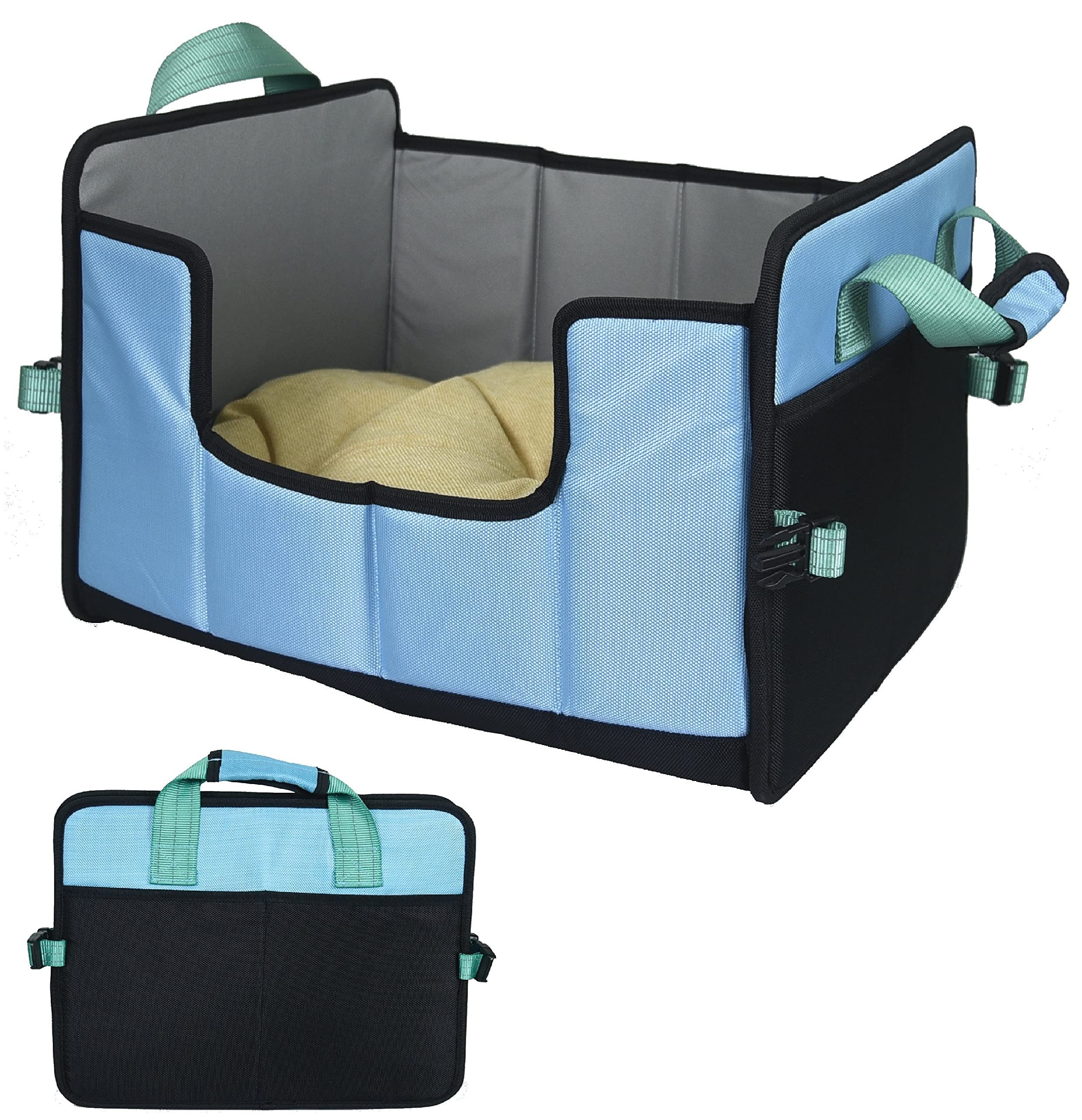 Pet Life Travel-Nest Folding Travel Cat and Dog Bed, LG, Blue