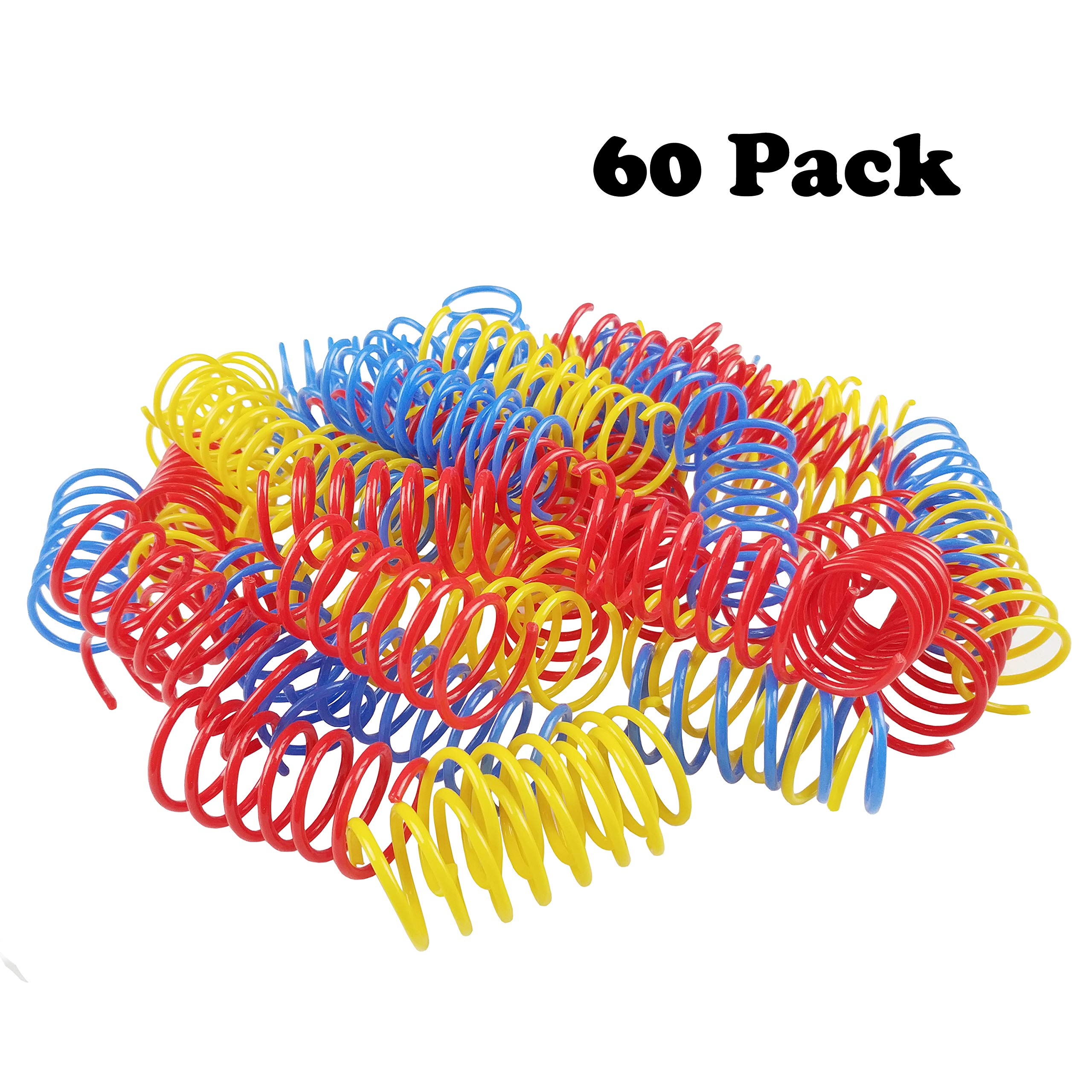Tamu Style Cat Spring Toys (60 Pack), Playful Coils For Kittens, Bpa Free Plastic For Swatting, Biting, Hunting, And Active Heal