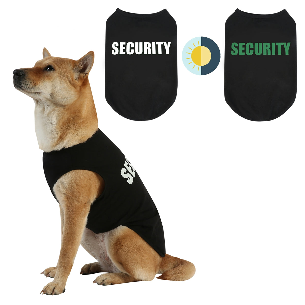 [Upgraded] Dog Security Shirt Vest Pet Puppy T-Shirt Dog Cat Clothes Dajidali Large, Medium, And Small Dog Shirt Vest Made Of Technical Fabrics With Fluorescent Printing (E9Xl, Black)