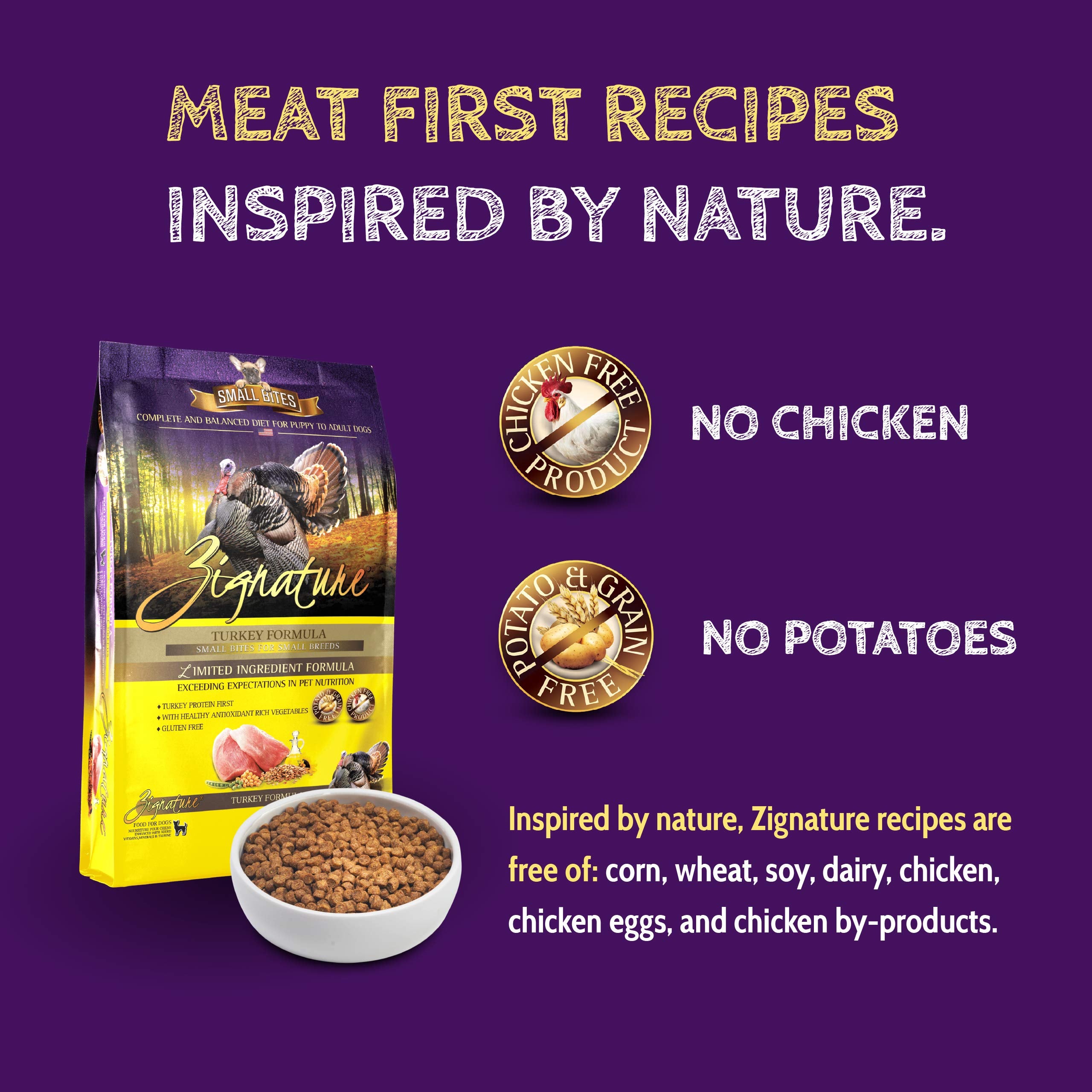 Zignature Turkey Limited Ingredient Formula Small Bites Dry Dog Food 12.5lb