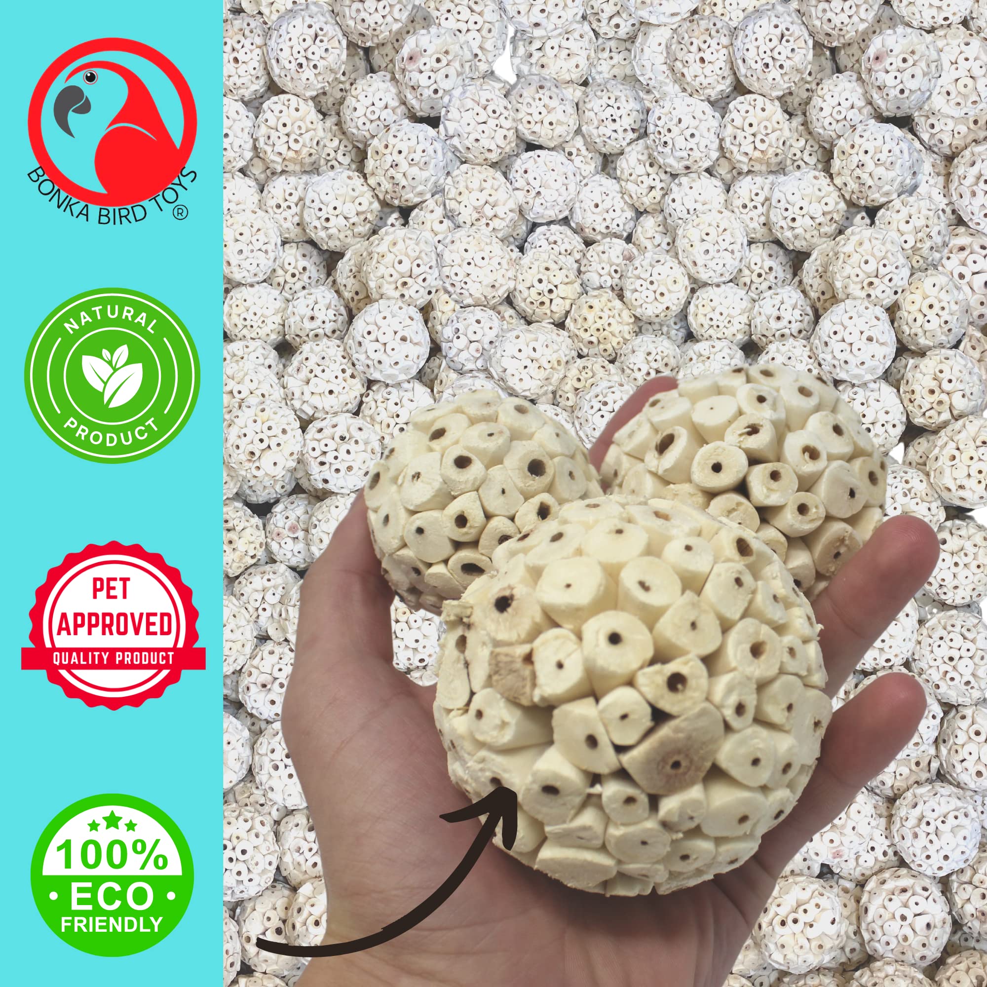 Bonka Bird Toys, Sola Atta Ball Bird Toys (Pack Of 2)