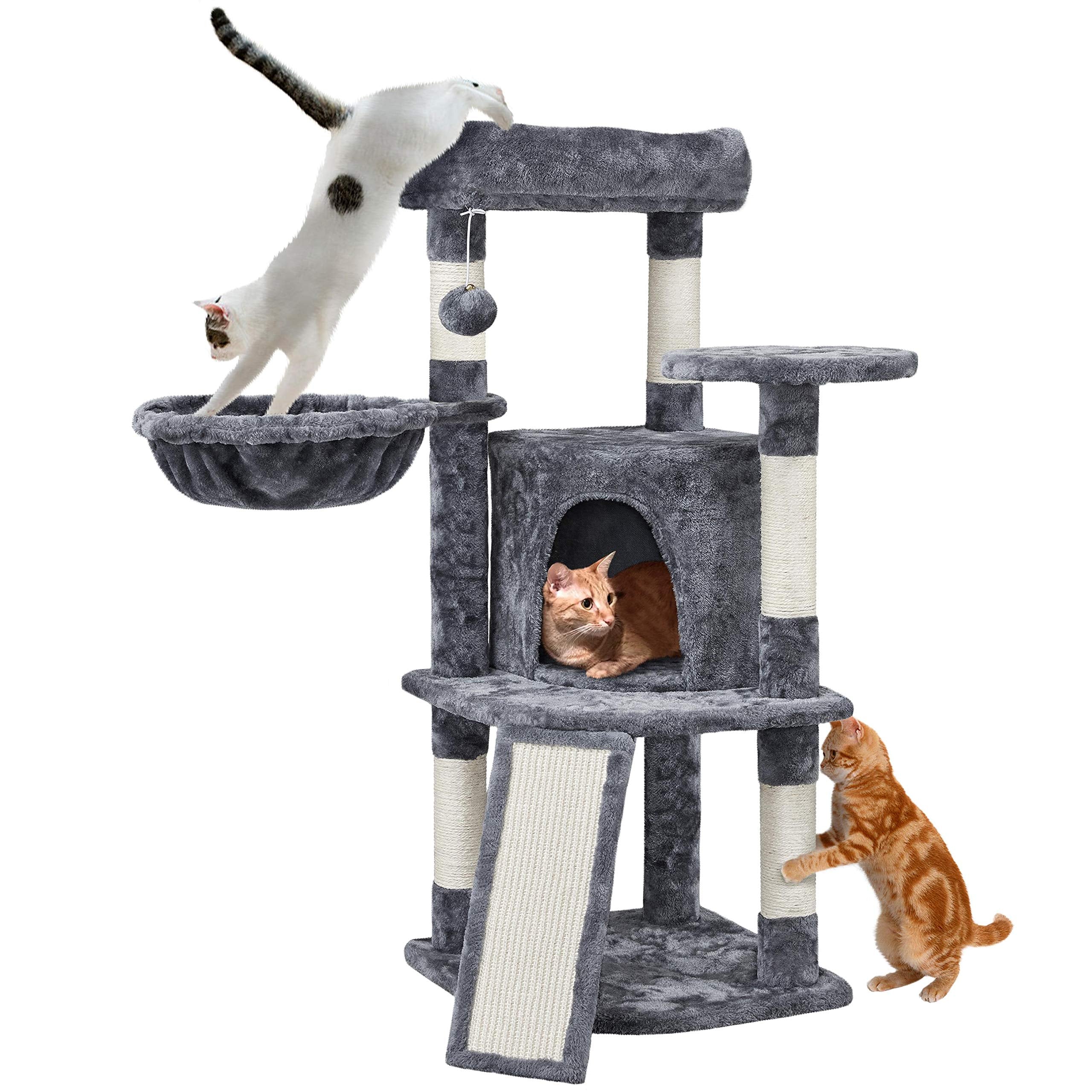 Yaheetech 42In Cat Tree Tower For Indoor Cats, Kitten House With Large Perch & Scratching Posts & Cozy Condo & Scratching Ramp, 