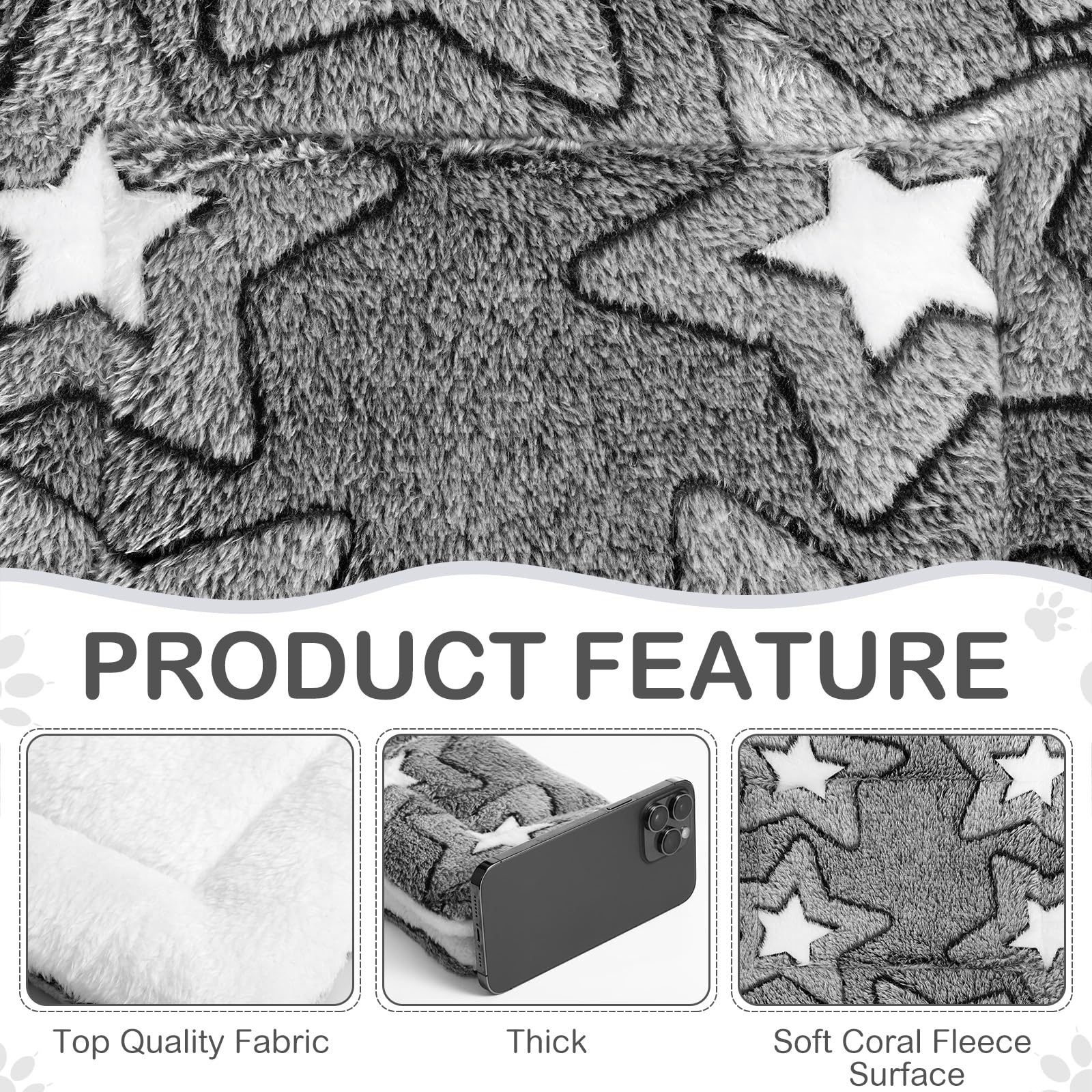 Haull 4 Pcs Waterproof Guinea Pig Bedding Winter Guinea Pig Bed Plush Cage Liners Soft Dog Cat Mat Reversible Winter Cozy Animal