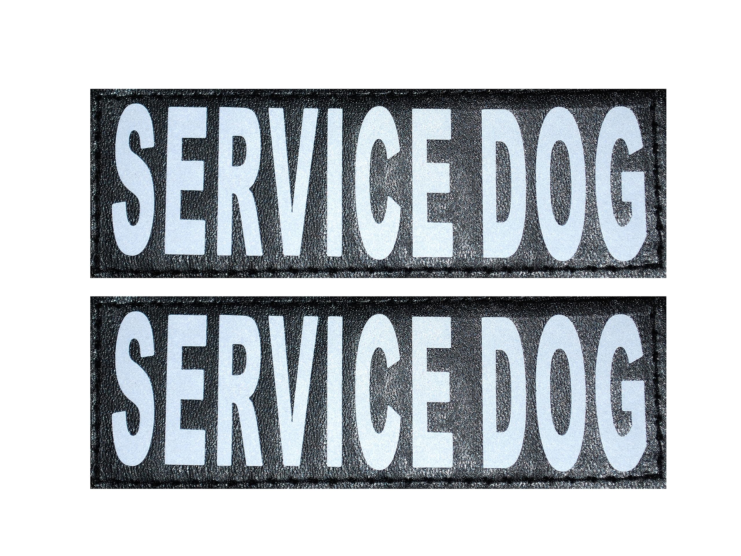 Doggie Stylz Set of 2 Reflective Service Dog Removable Patches with Hook Backing for Working Dog Harnesses & Vests. Durable and 
