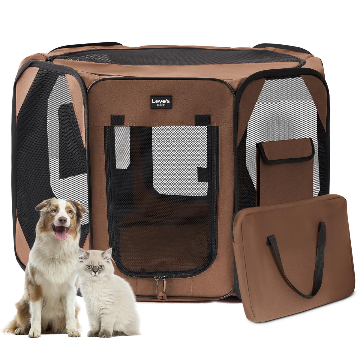 Love'S Cabin Pet Puppy Dog Playpen, Large Dog Tent Crates Cage Indoor/Outdoor, Portable Playpen For Dog And Cat, Foldable Pop Up